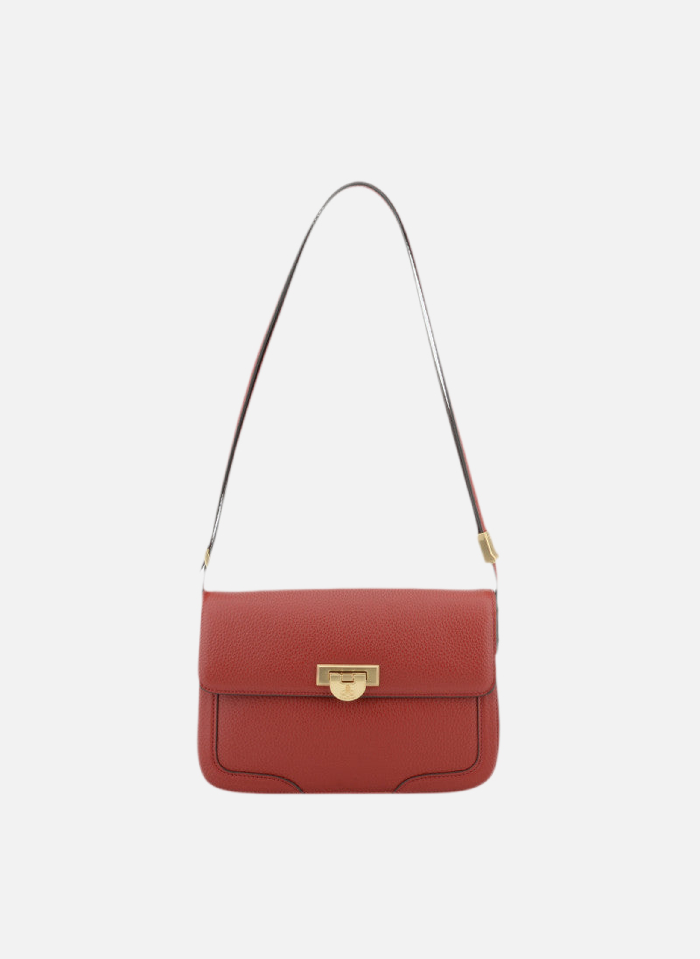 Auteuil | sac porté travers gm en cuir de vachette POURCHET Rouge
