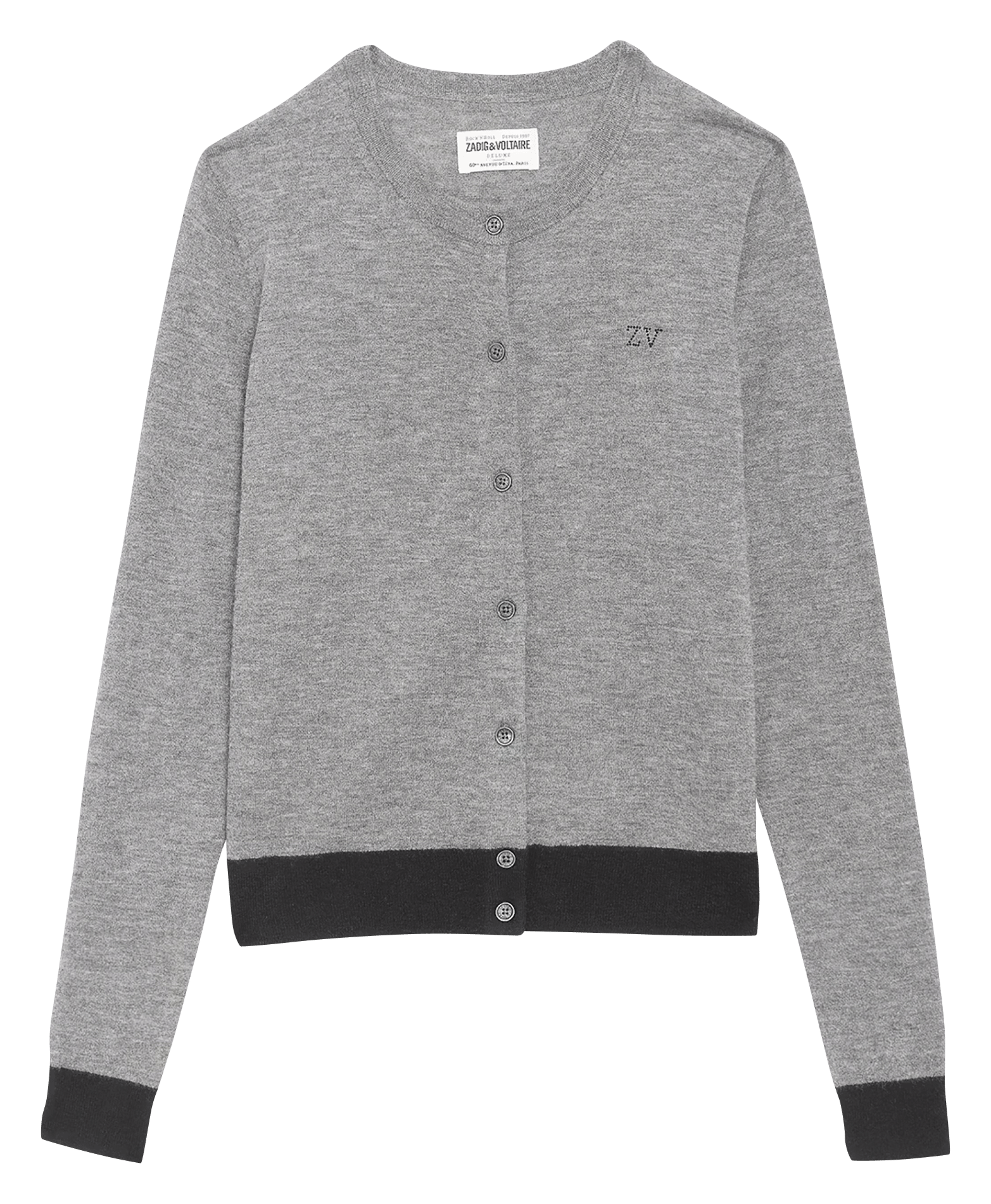 Gilet droit col rond en cachemire missya | Gris ZADIG&VOLTAIRE Femme