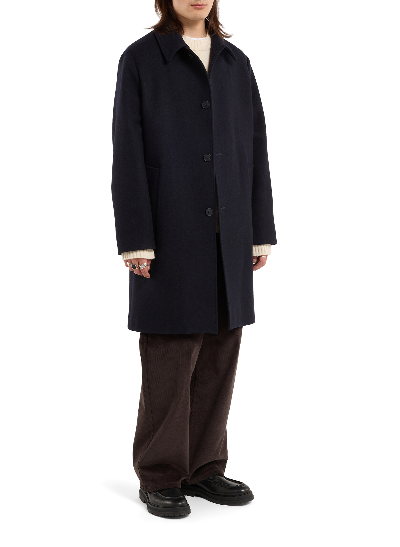 Long woolen buttoned coat SAISON 1865 Blue