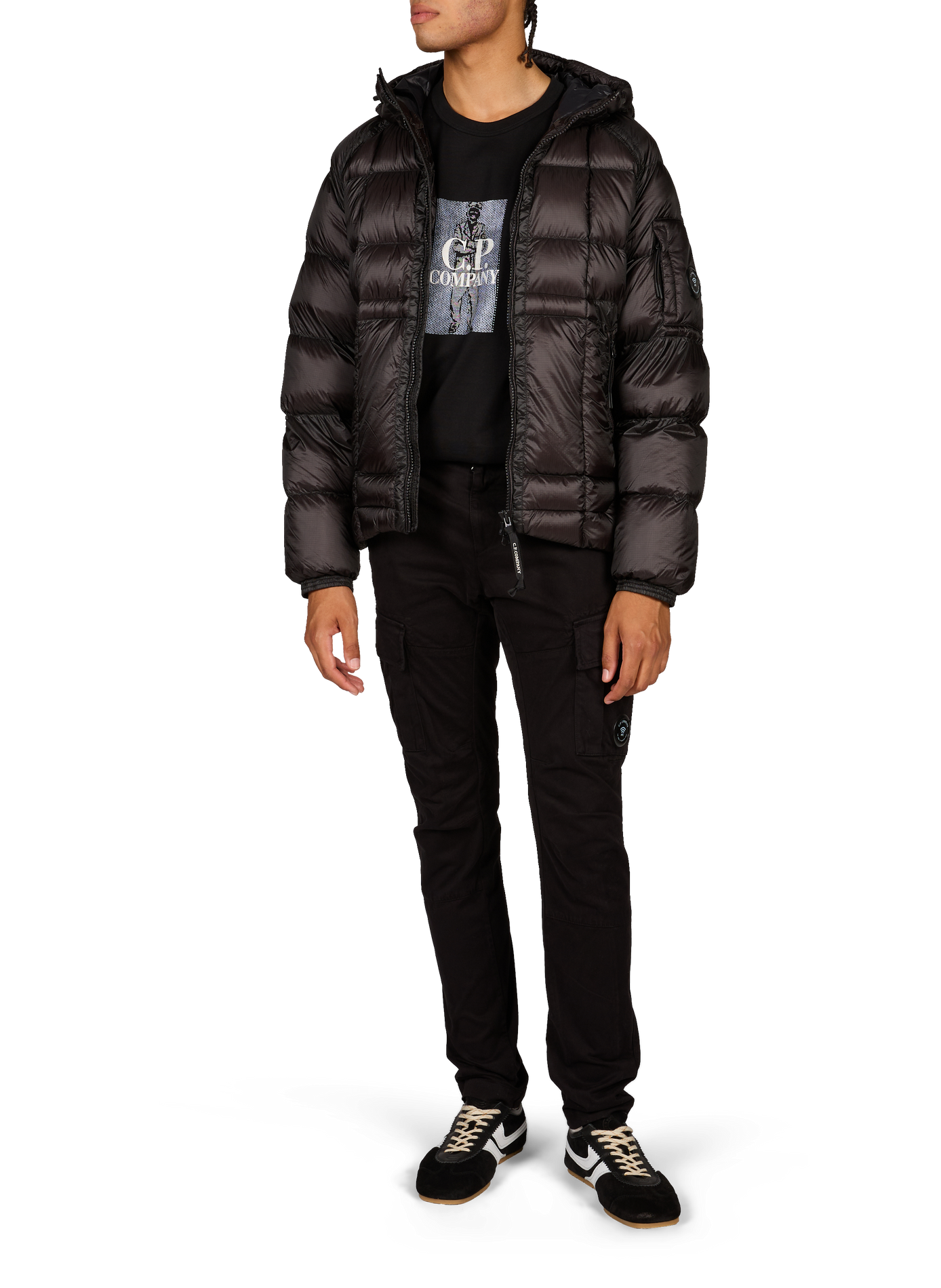 Korte gewatteerde donsjas CP COMPANY Zwart