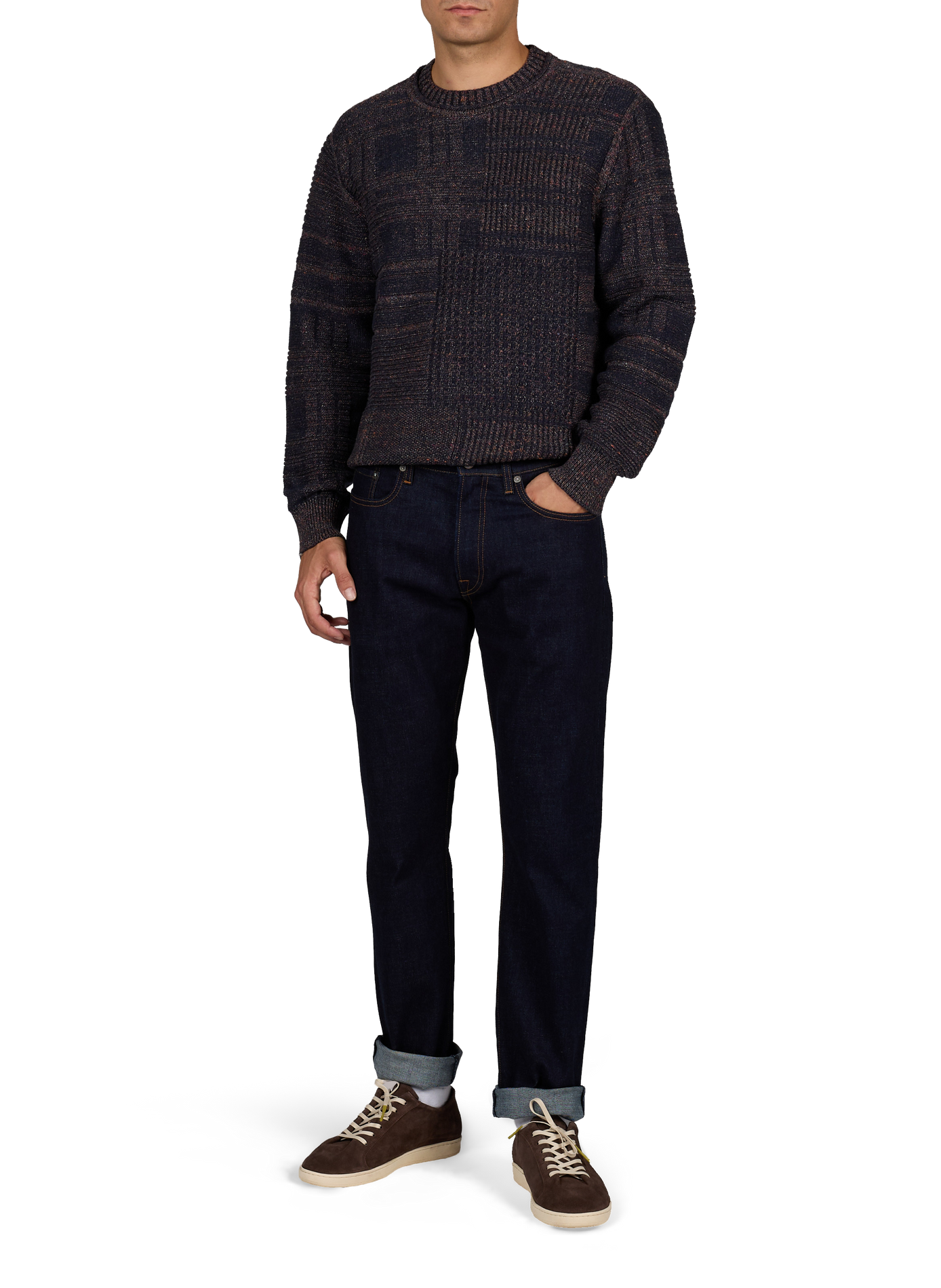 Round neck woven sweater PAUL SMITH Grey