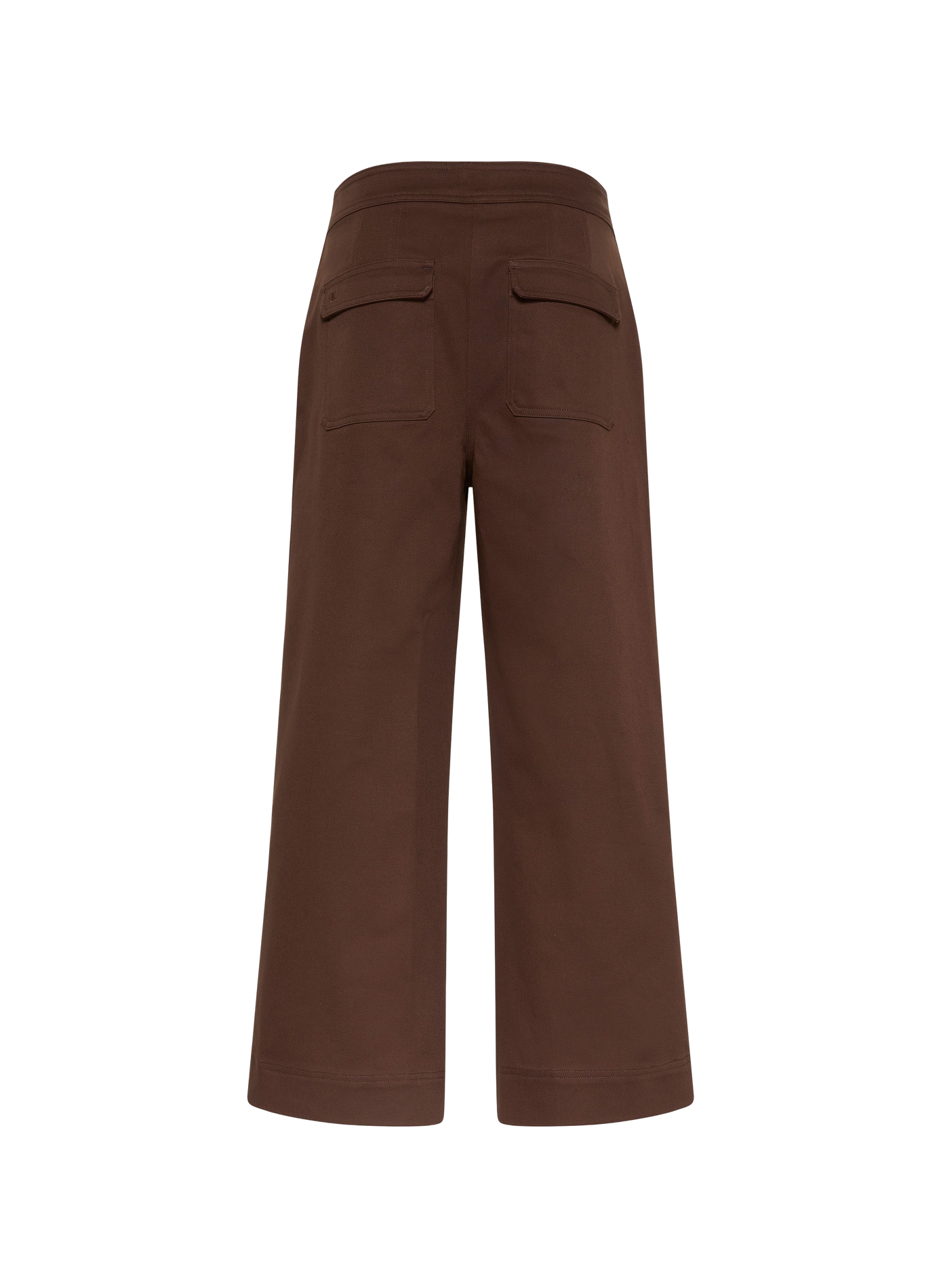 Pantalon droit uni en coton mélangé CALVIN KLEIN Marron