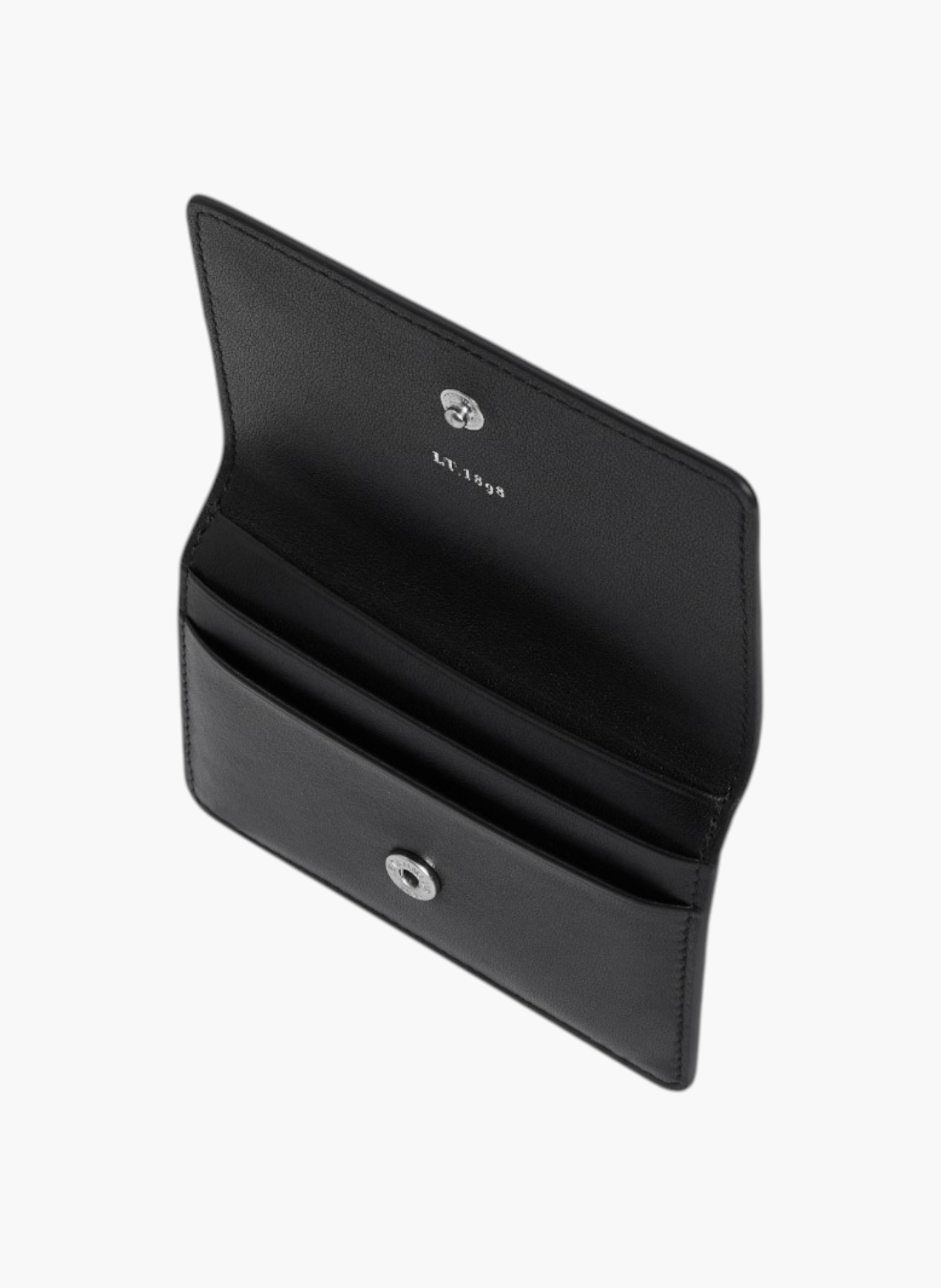 Petit porte cartes à rabat louison en cuir lisse LE TANNEUR Noir