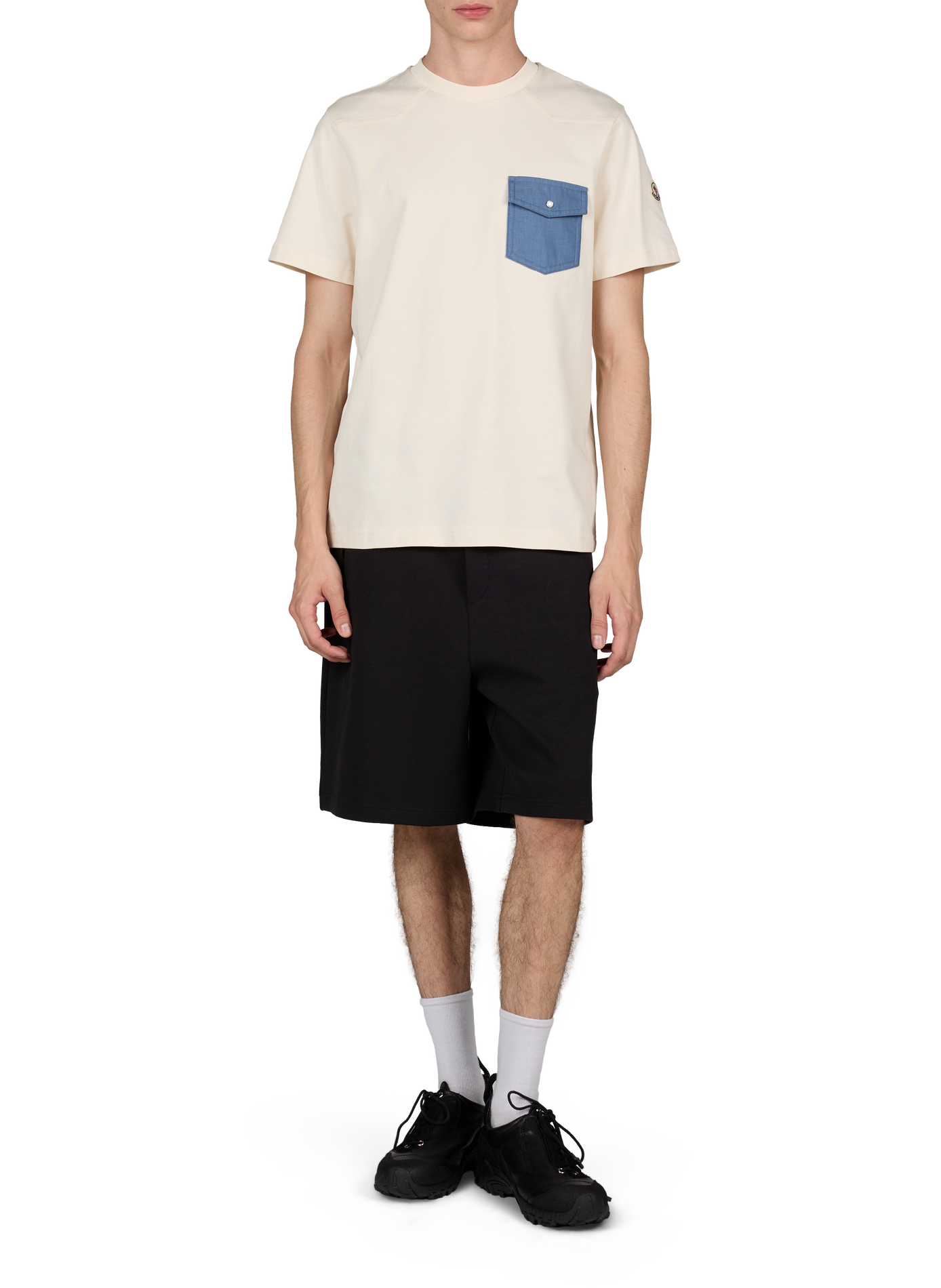 Rechte katoenen T-shirt MONCLER Wit