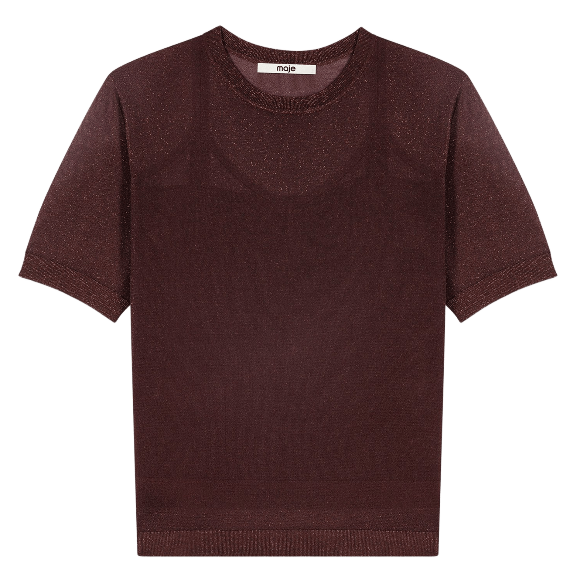 Tee-shirt droit métallisé MAJE Marron