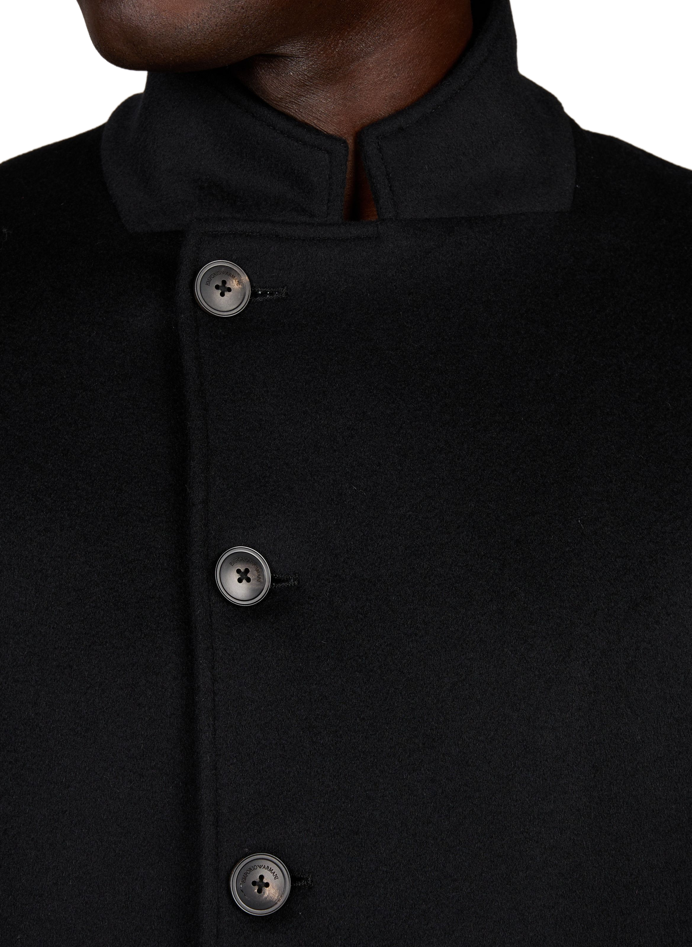 Wool and cashmere tailored collar jacket EMPORIO ARMANI Black