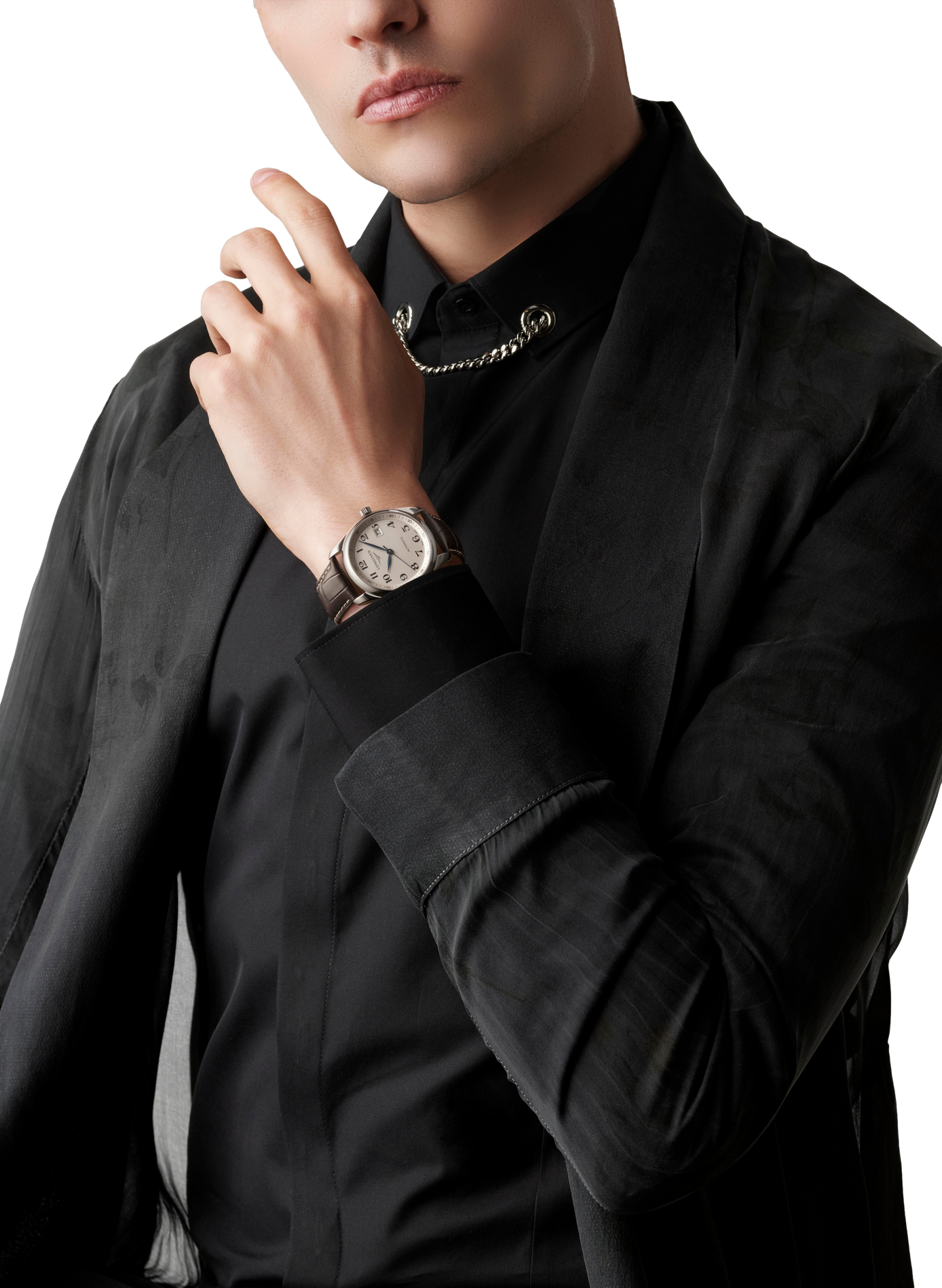 Montre automatique The Longines Master Collection en cuir LONGINES Blanc