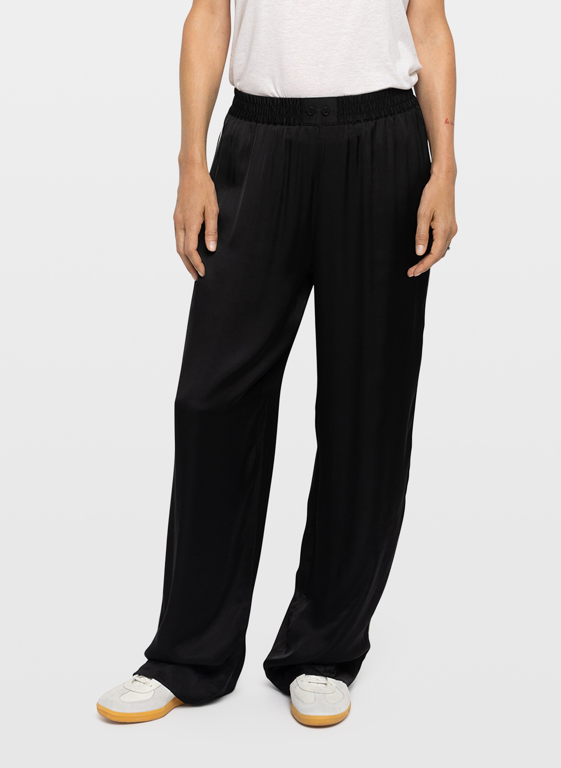 Pantalon large et fluide effet satin pin ZADIG&VOLTAIRE Noir