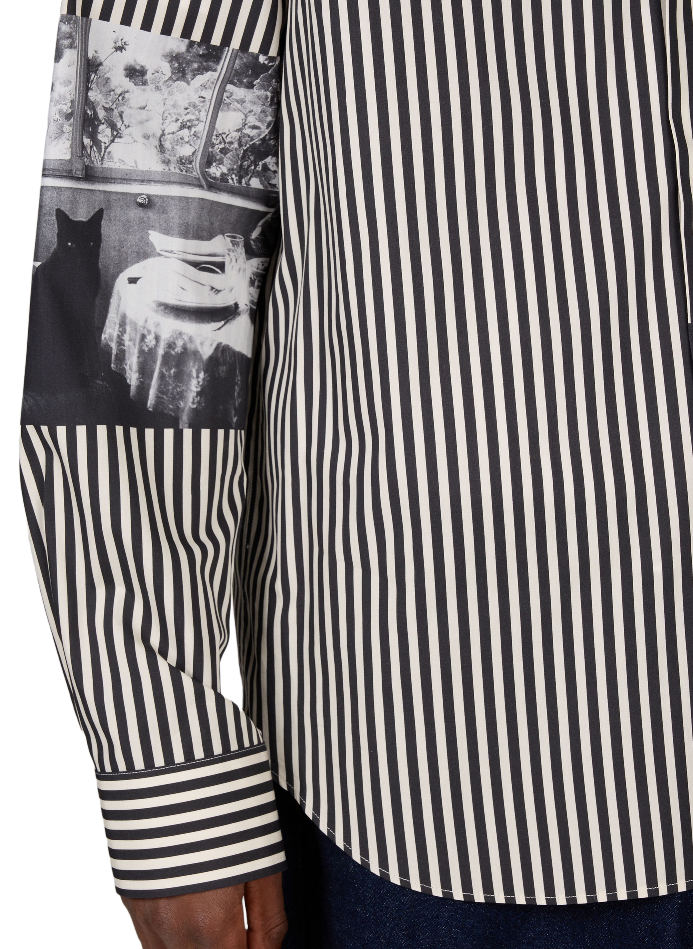 Oversized Striped Cotton Shirt PAUL SMITH Black