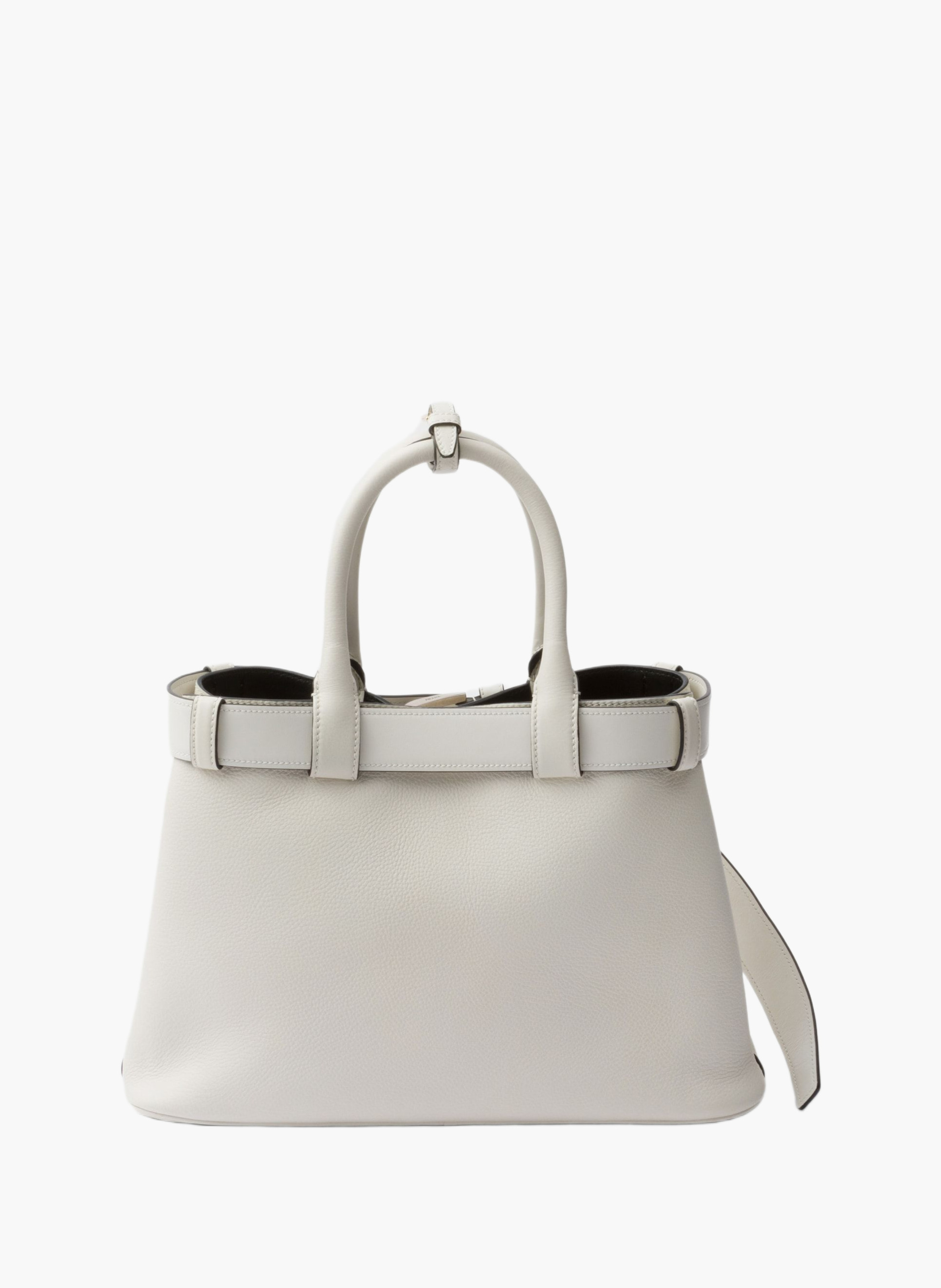 Petit sac à main prada buckle en cuir avec bandoul PRADA Blanc