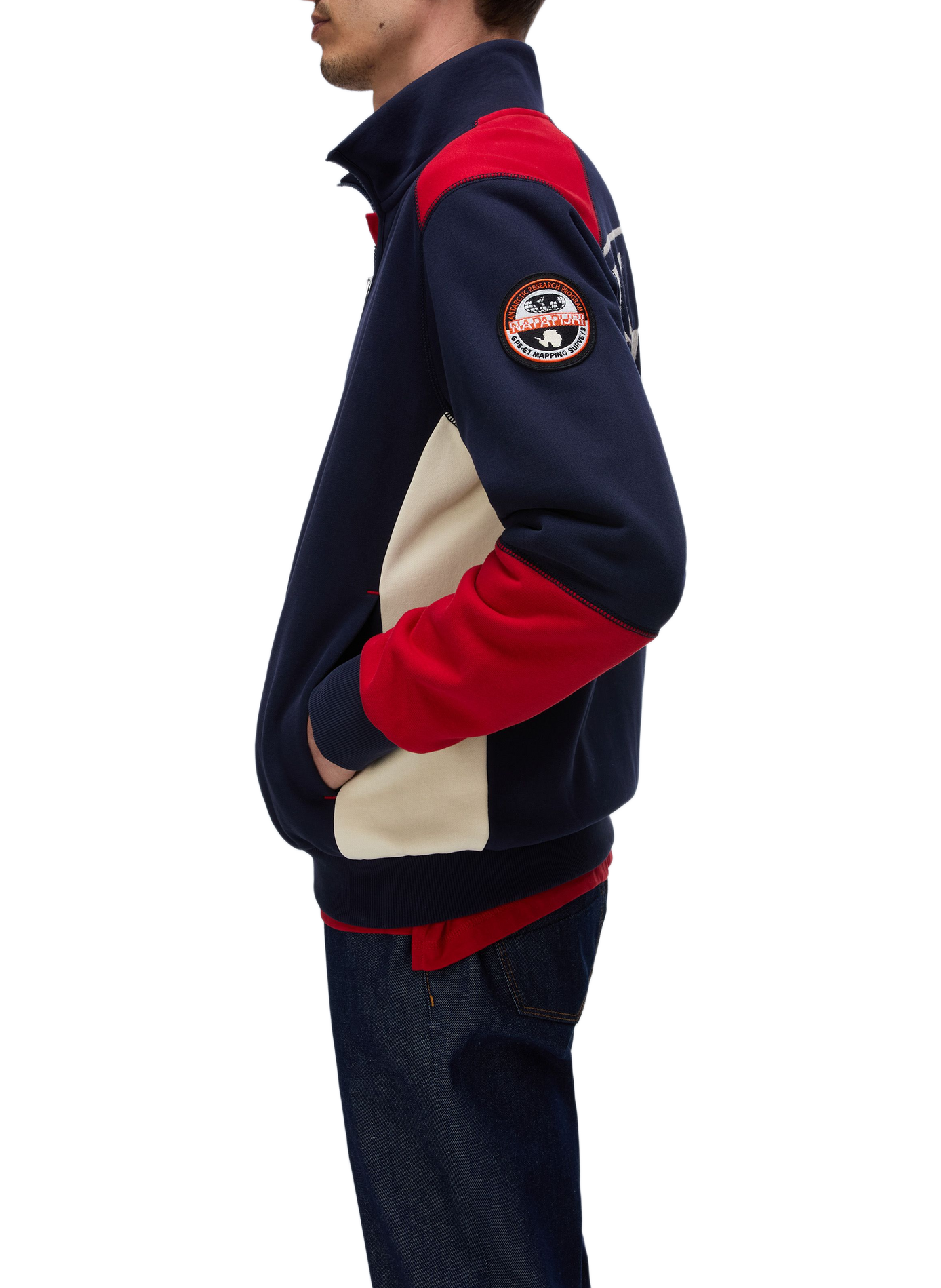 Gilet col montant zippé à dos brodé NAPAPIJRI Multicolore