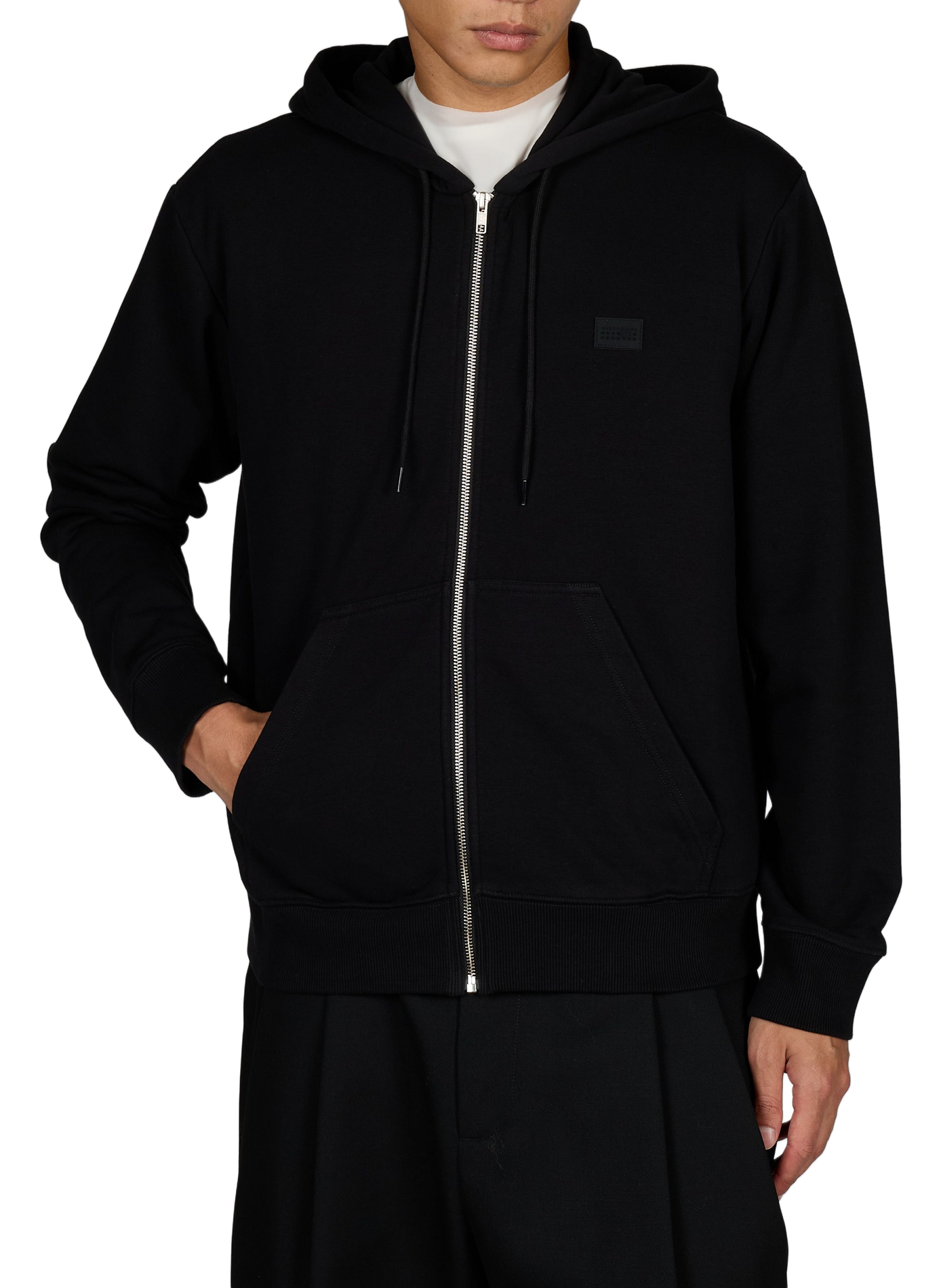 Sweat ample zippé à capuche MAISON MARGIELA Noir