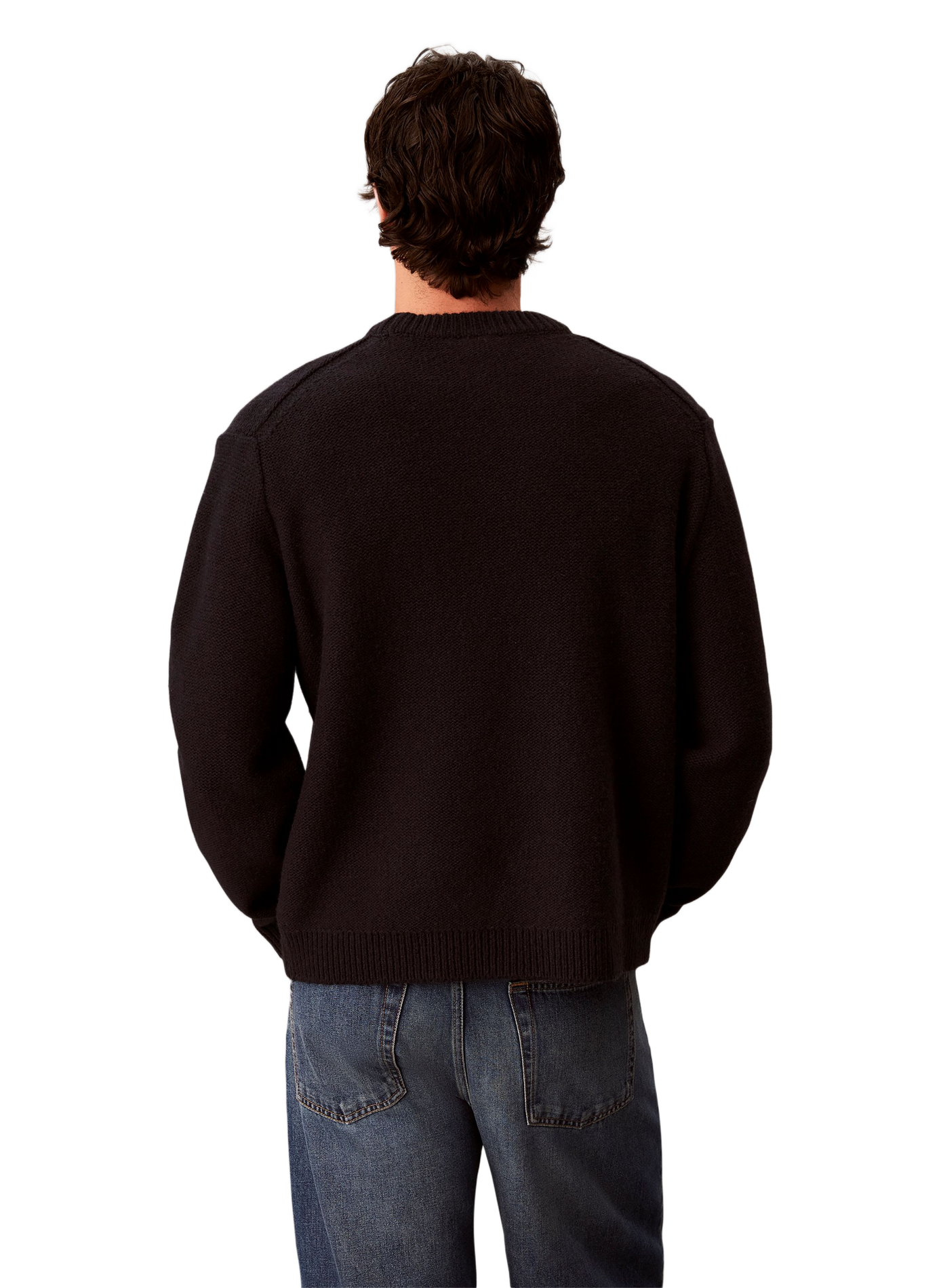 Organic cotton round-neck jumper CALVIN KLEIN Black
