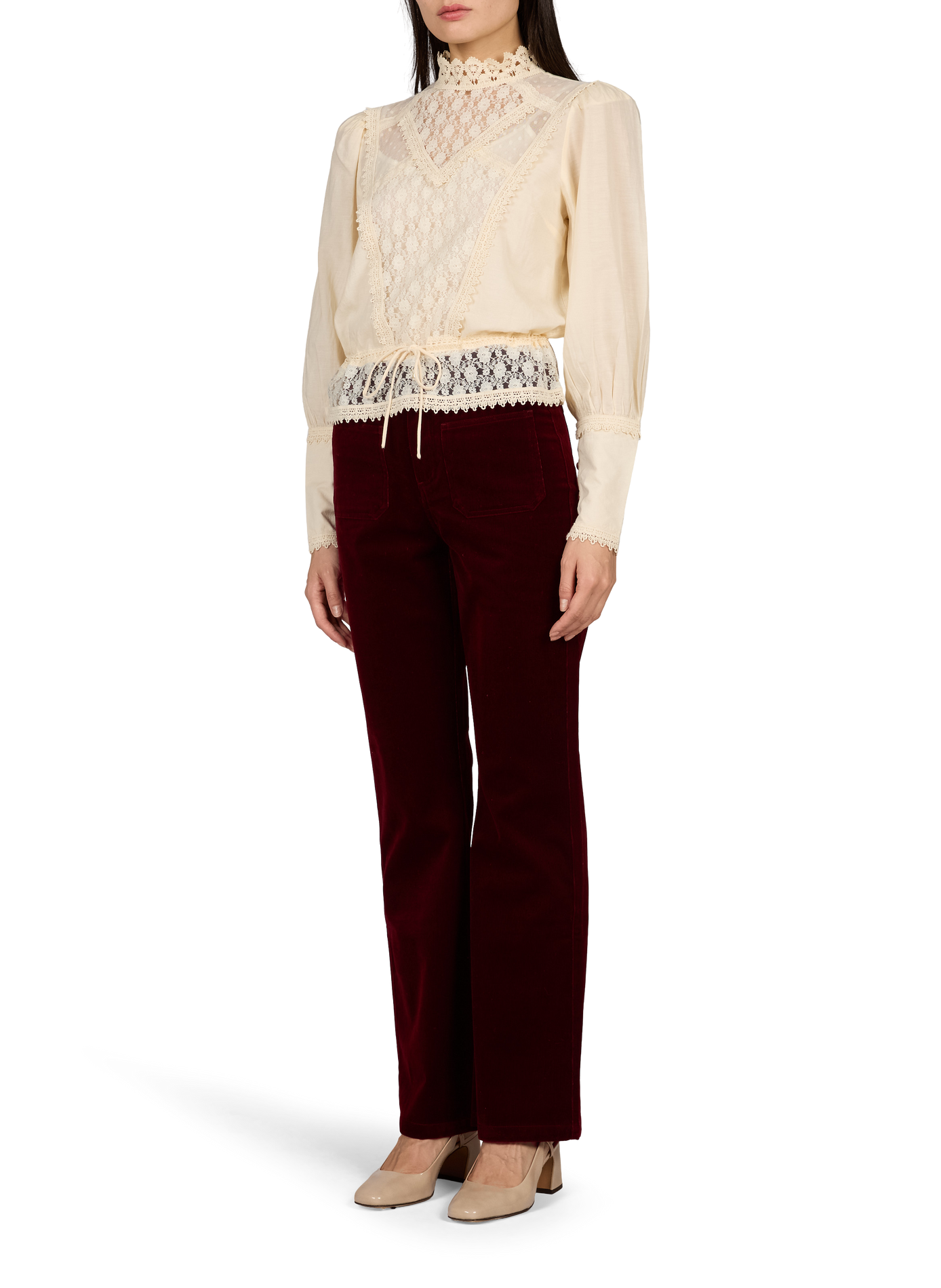 Rechte corduroy broek PETITE MENDIGOTE Paars
