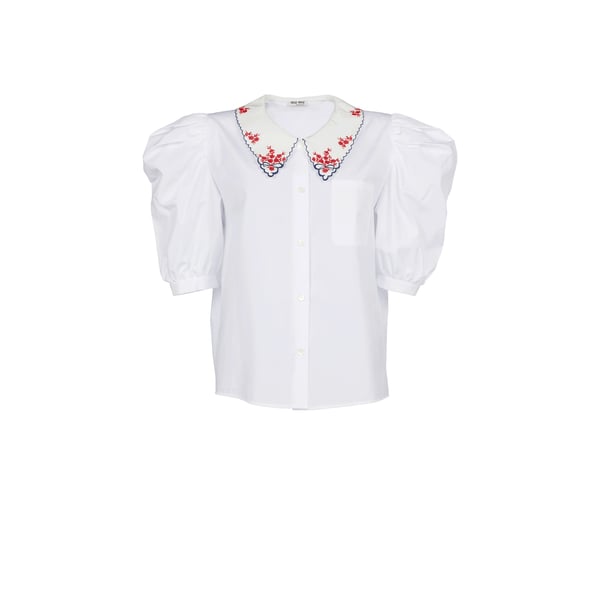 Chemisier en crêpe de Chine brodé