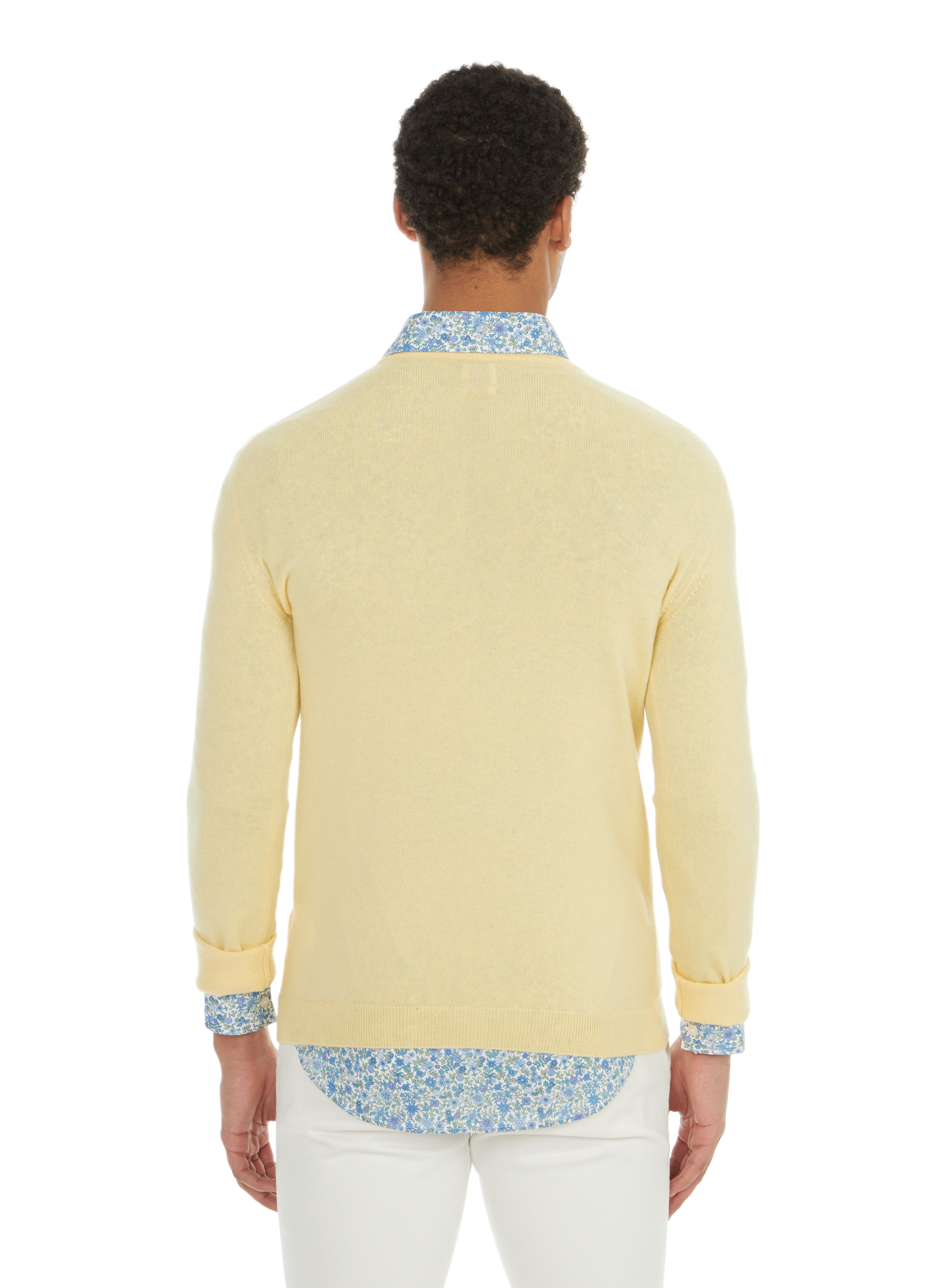 Pull col rond en cachemire AU PRINTEMPS PARIS Jaune