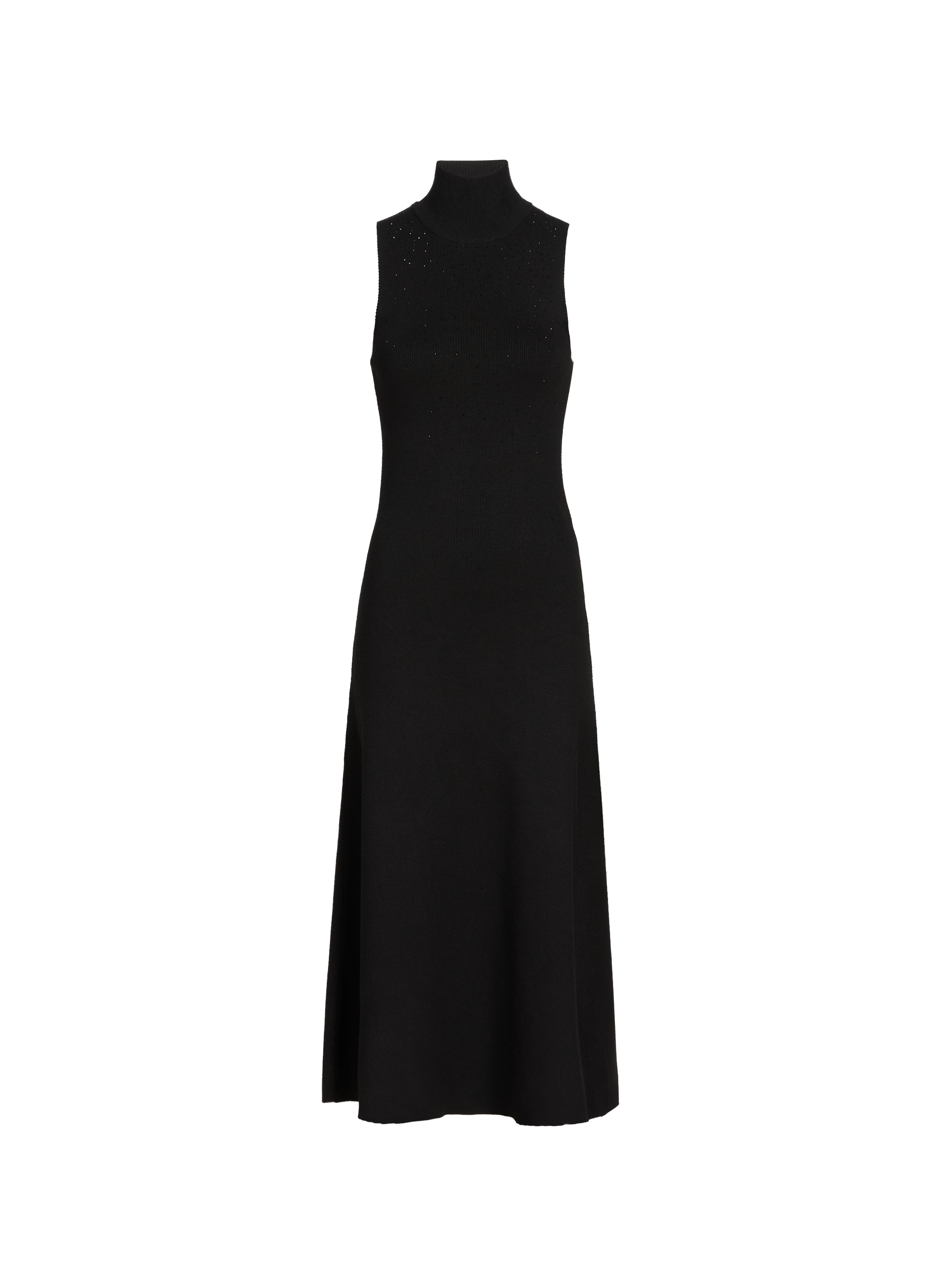 Robe midi cintrée à col montant SAISON 1865 Noir