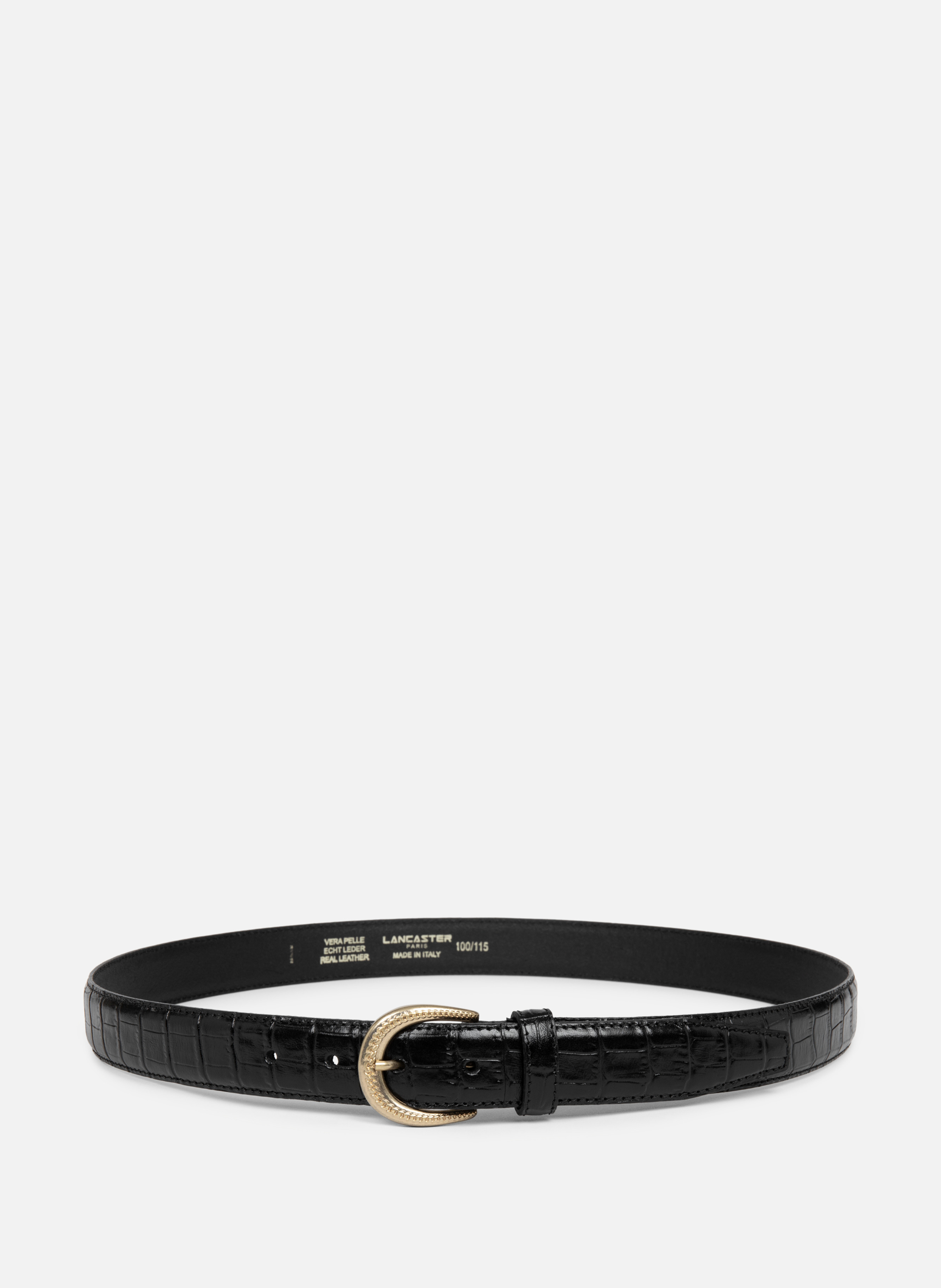 LANCASTER Ceinture - ceinture cuir croco femme Noir