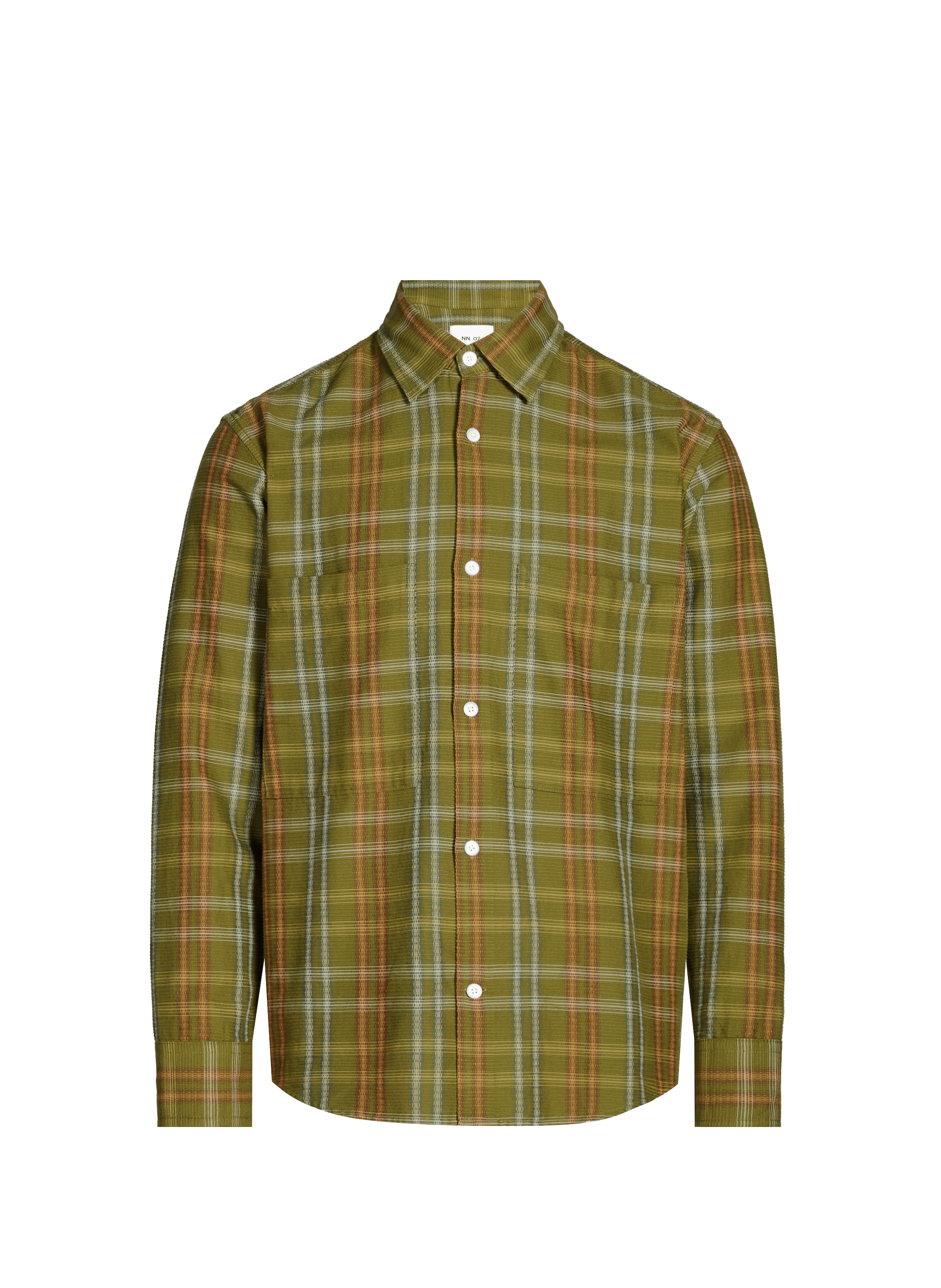 Chemise ample à carreaux en coton Vert