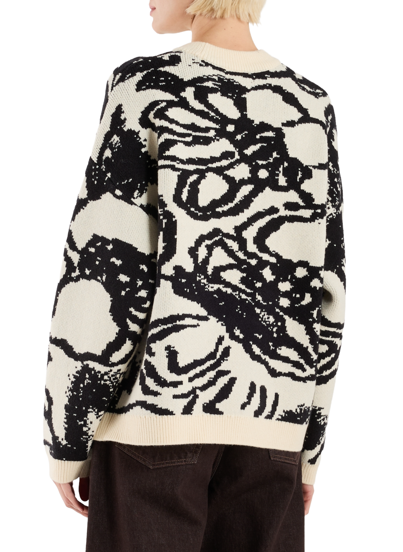 Oversized patterned sweater TOPSHOP Beige