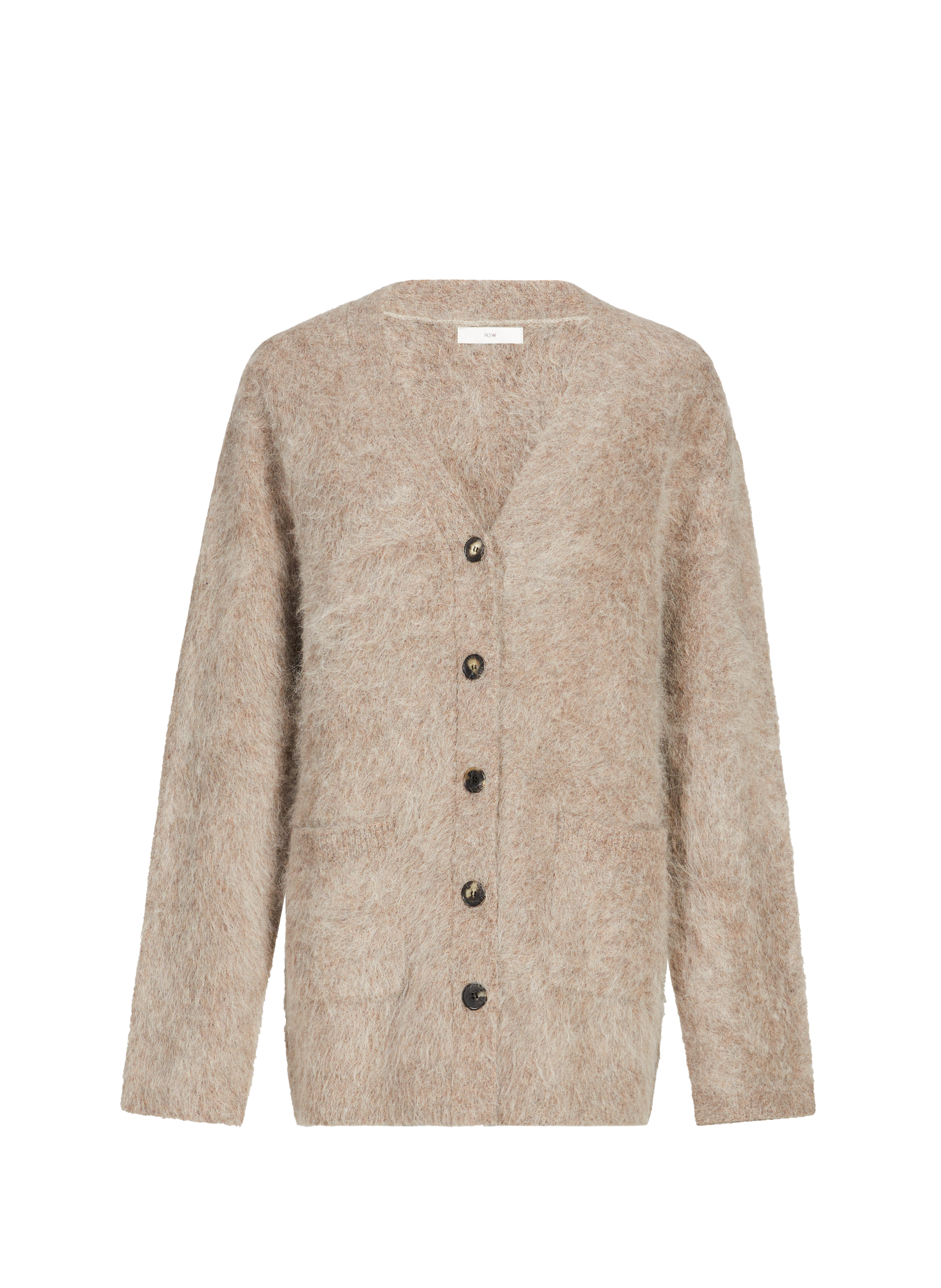 R2W Cardigan en alpaga mélangé Marron