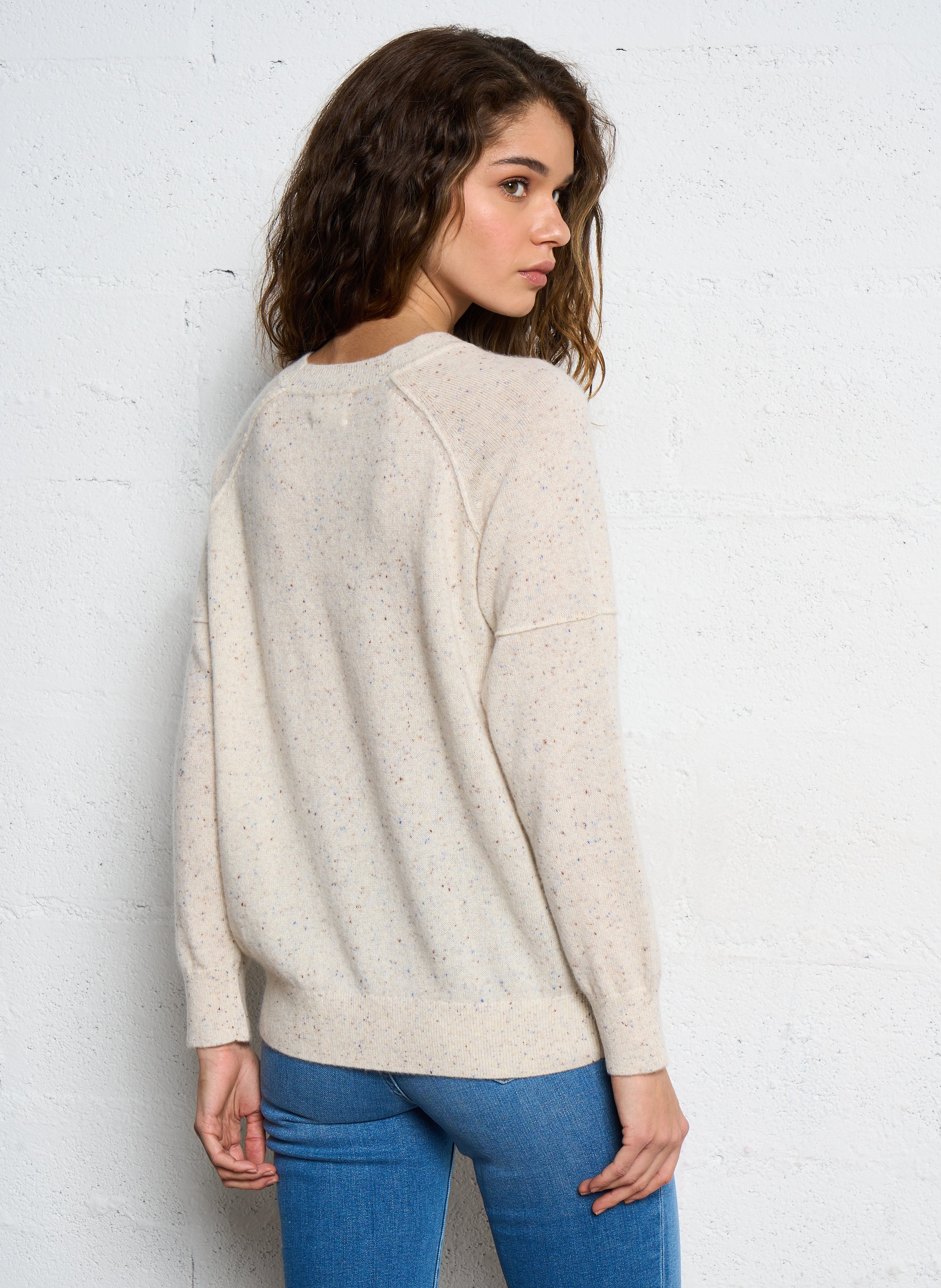 Pull col rond en cachemire ary bis MAISON 123 Blanc