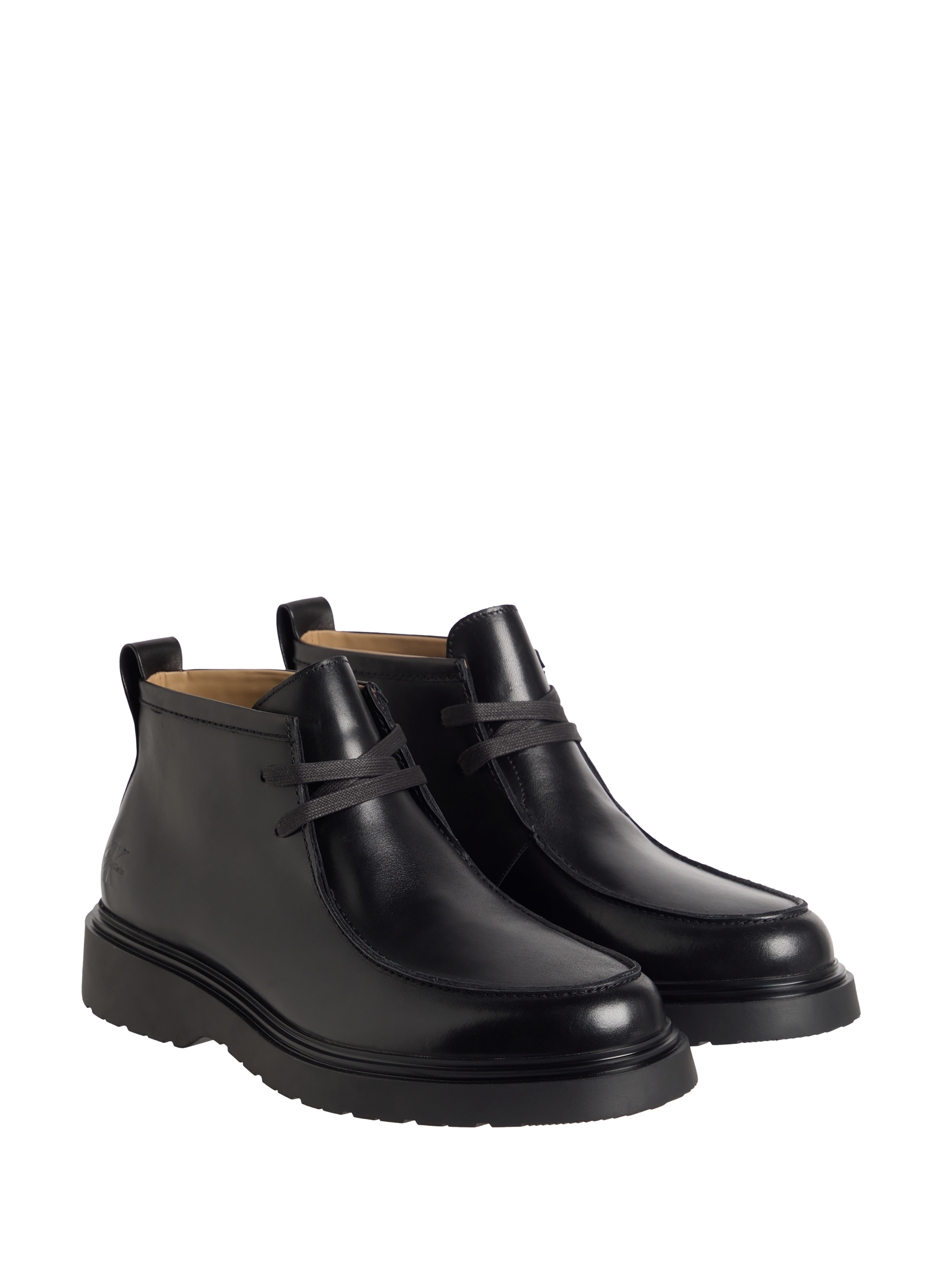 Lace-up leather boots CALVIN KLEIN Black