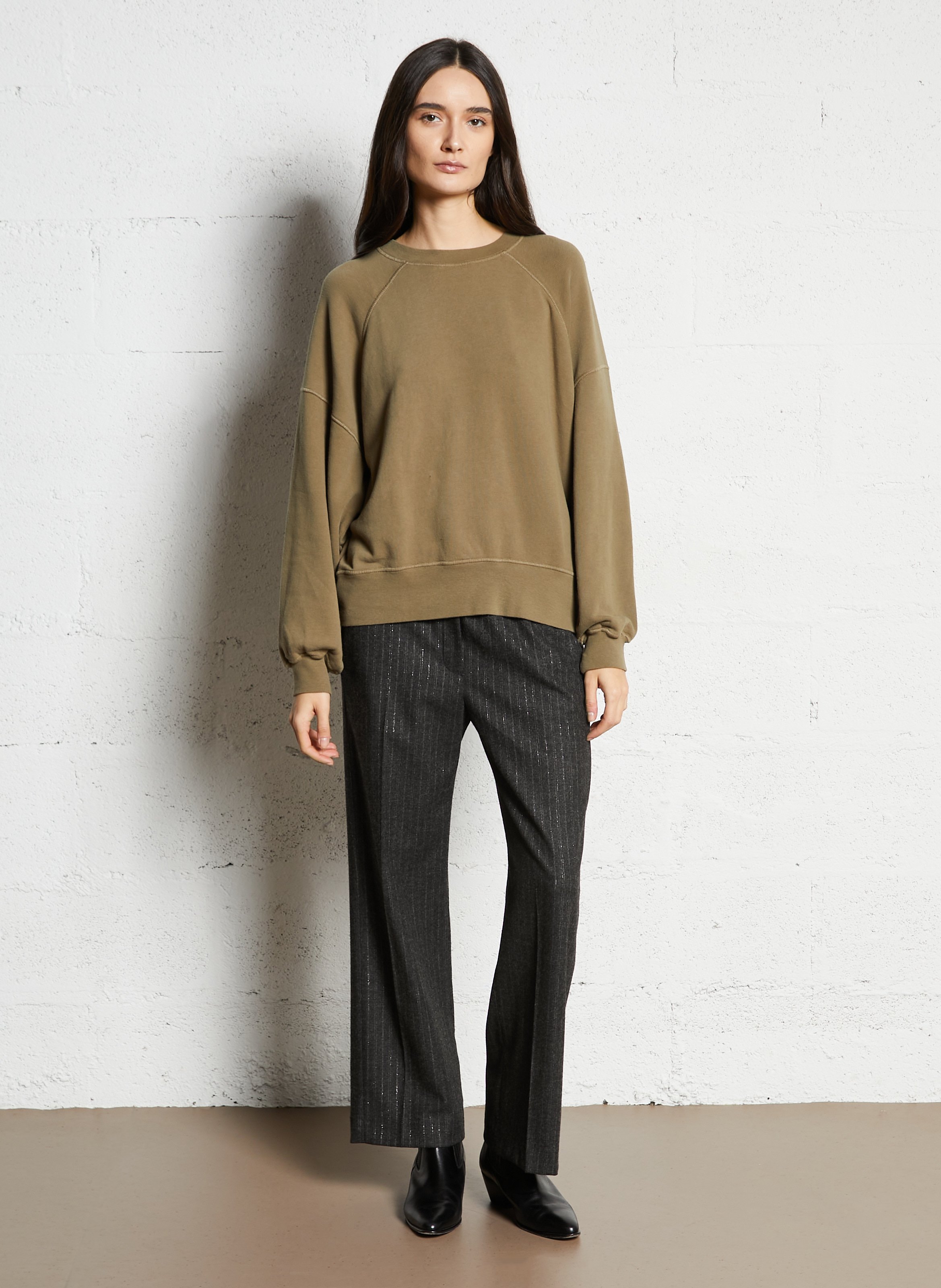 Sweat oversize col rond en coton mélangé atubay AMERICAN VINTAGE Marron