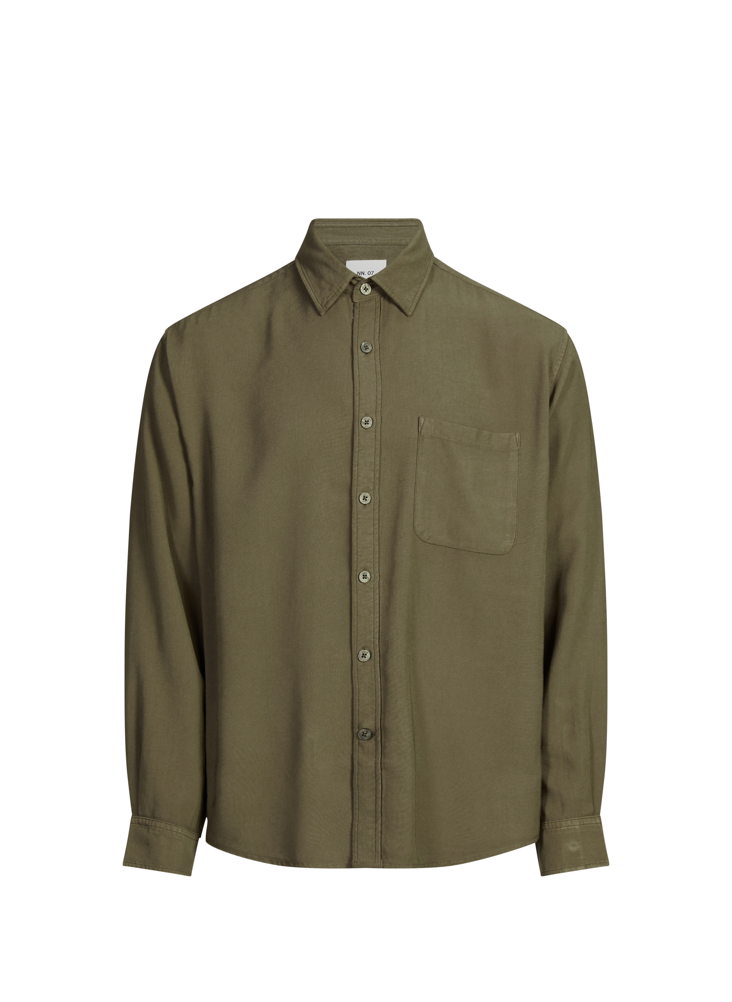 Solid shirt with classic collar NN.07 Khaki