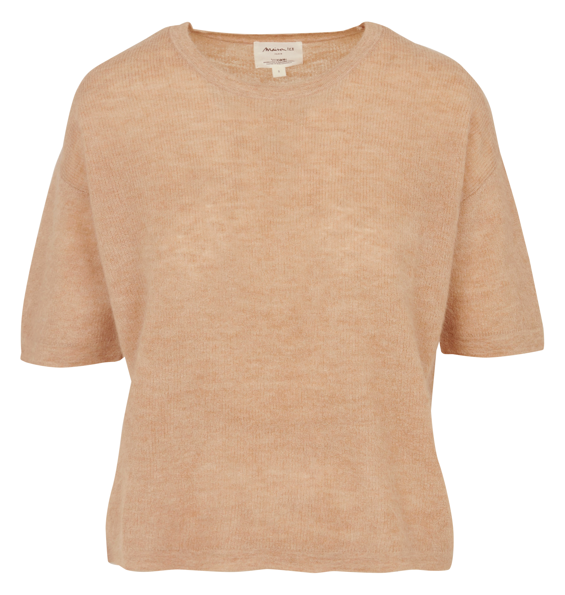 Pull col rond en mohair mélangé paolo bis MAISON 123 Beige