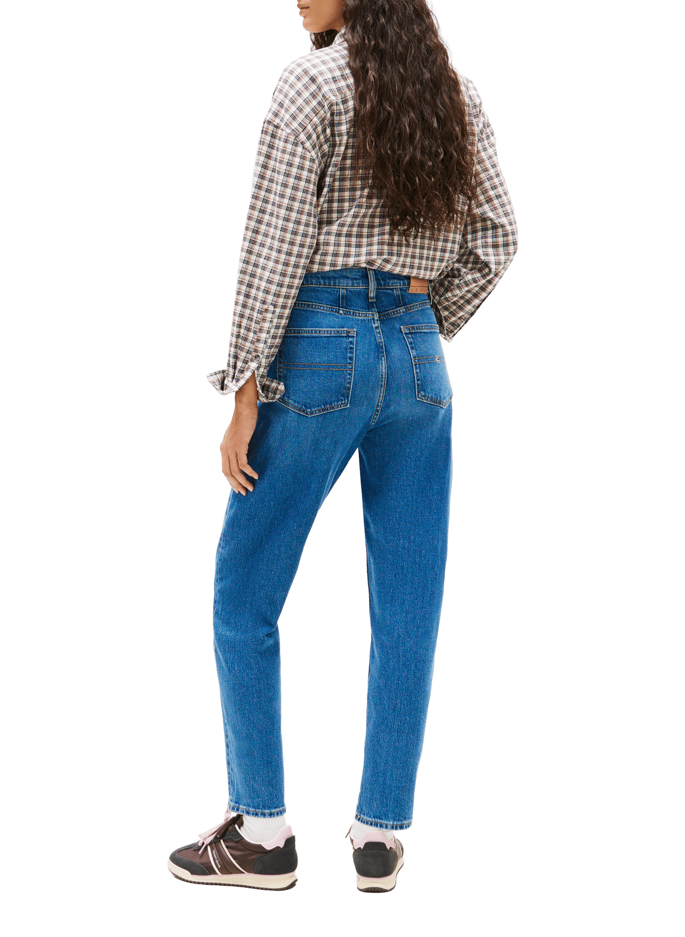 Jean droit en coton TOMMY HILFIGER Bleu