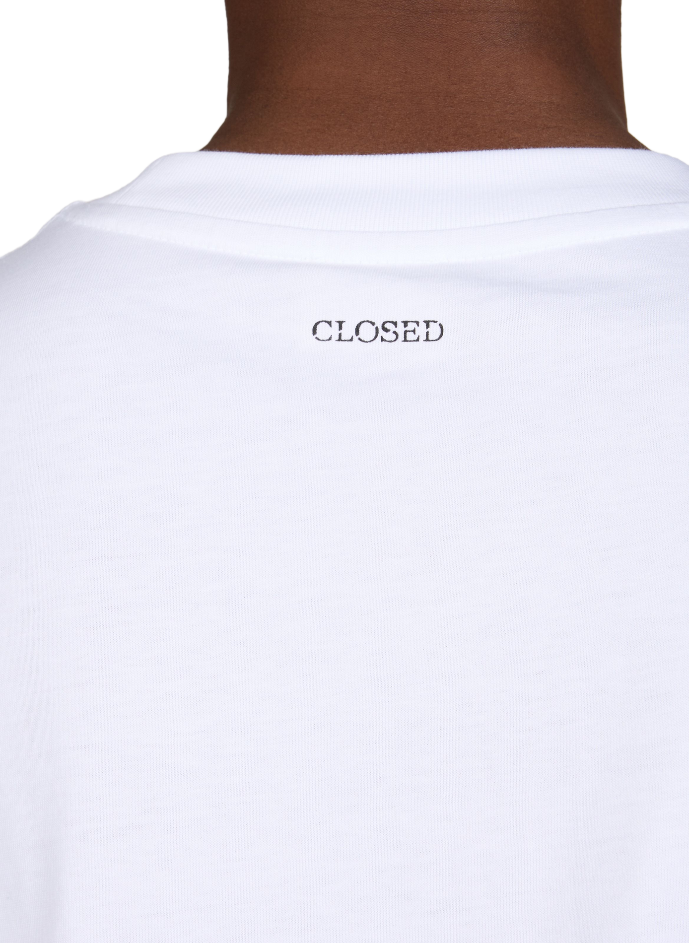 Straight printed cotton T-shirt CLOSED White