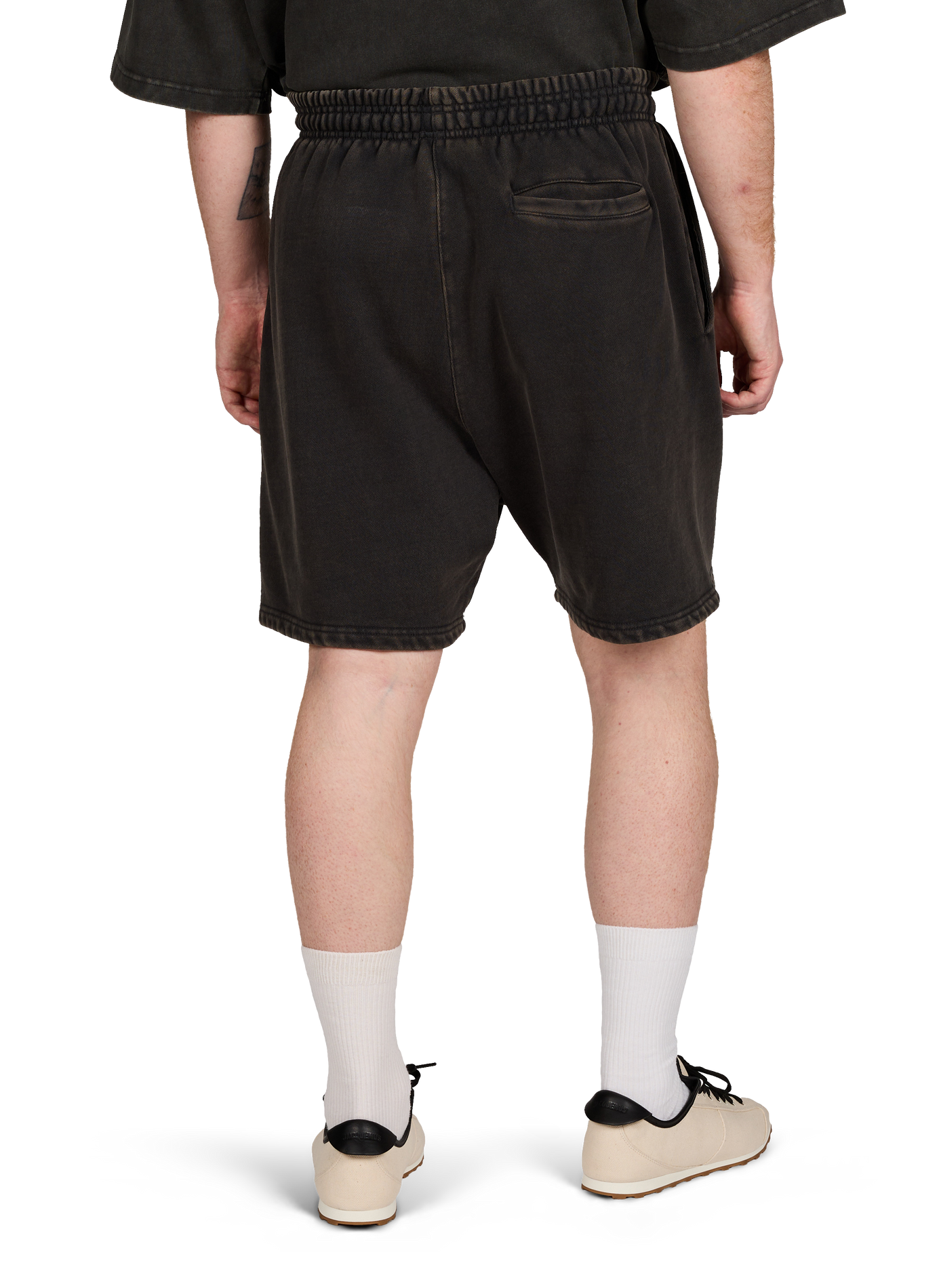 Elasticated cotton fleece shorts ENTIRE STUDIOS Black