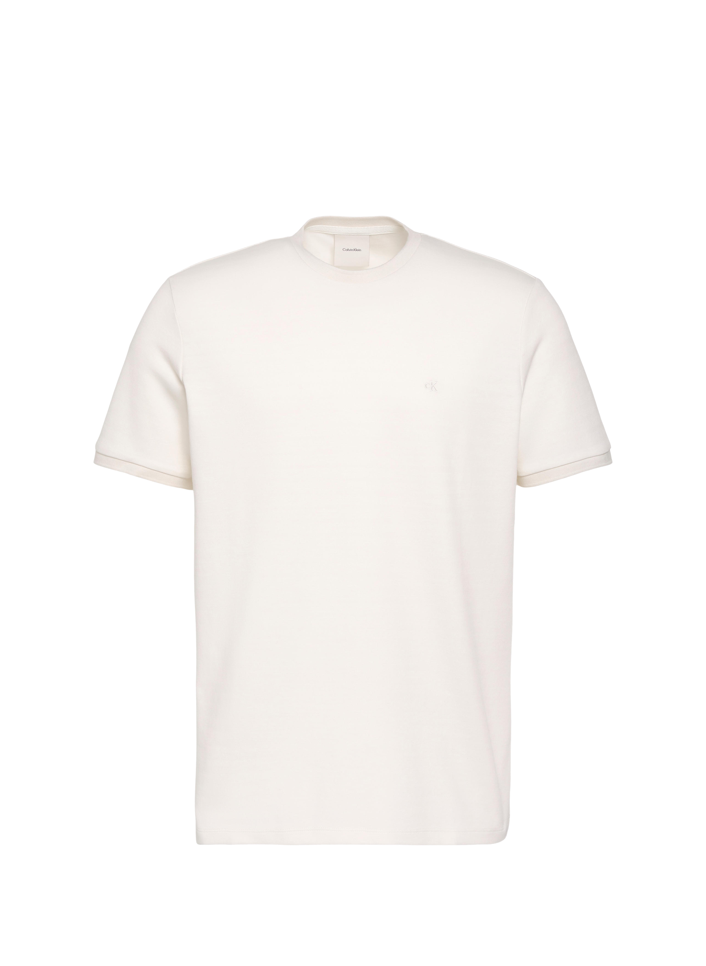 T-shirt manches courtes en coton mélangé CALVIN KLEIN Beige
