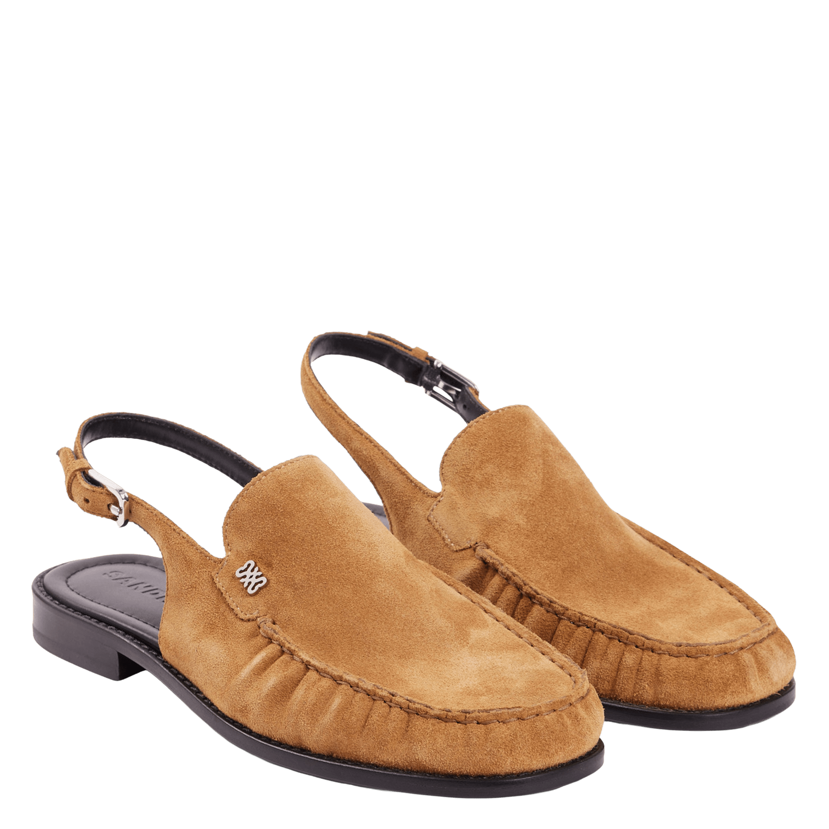 Mocassins slingbacks en cuir suède SANDRO Beige