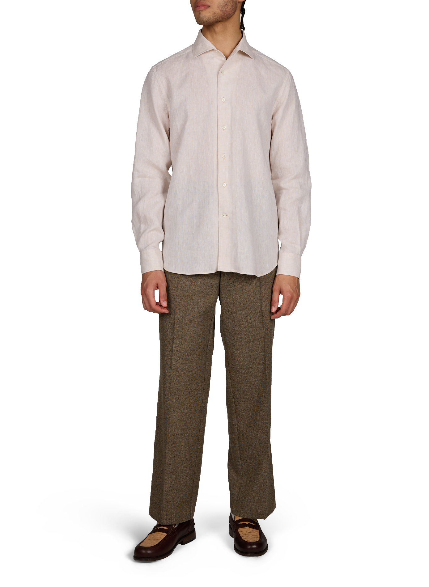 Plain linen shirt CORNELIANI Beige