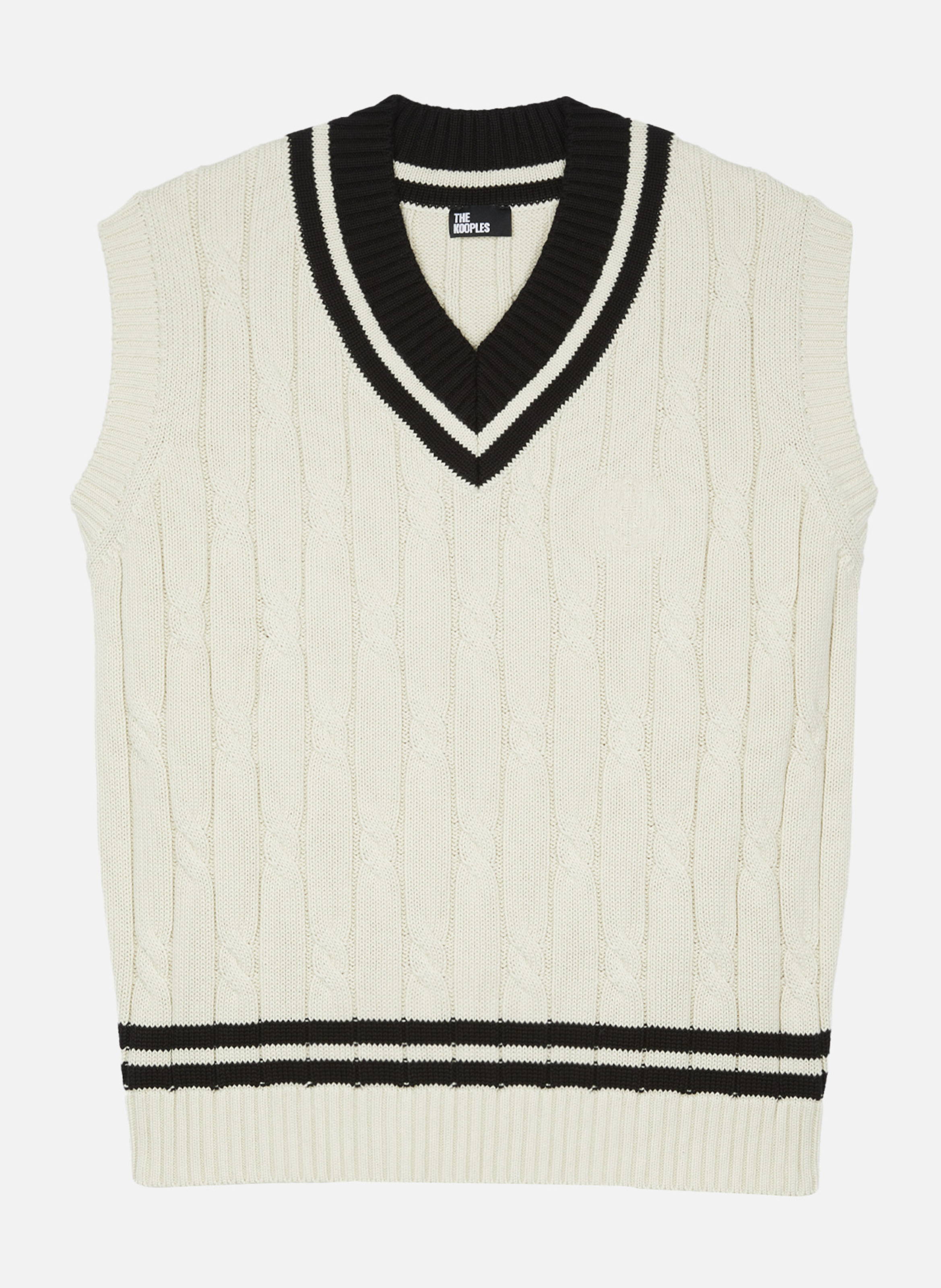 Pull sans manches à torsades THE KOOPLES Noir