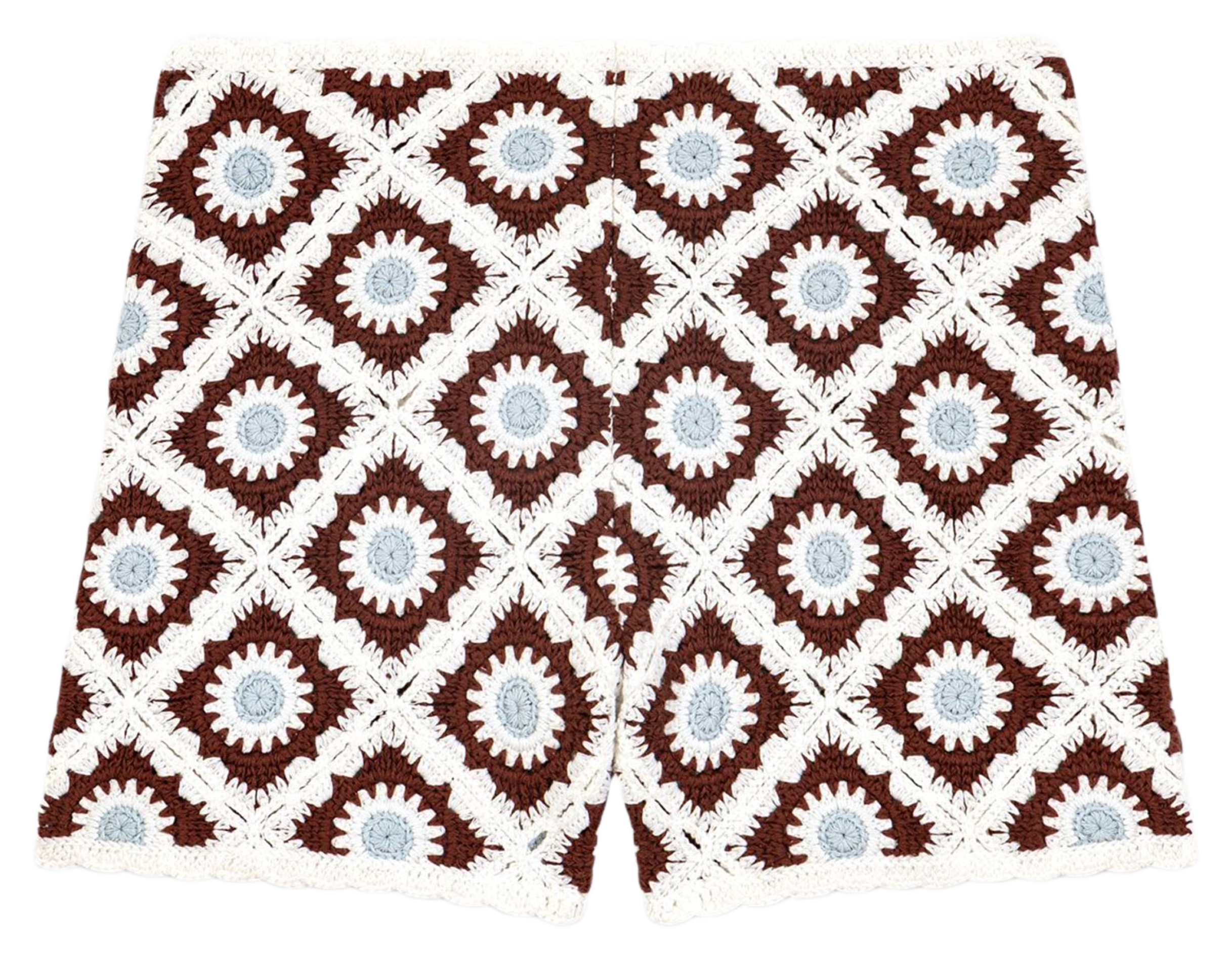 Short droit en crochet MAJE Marron