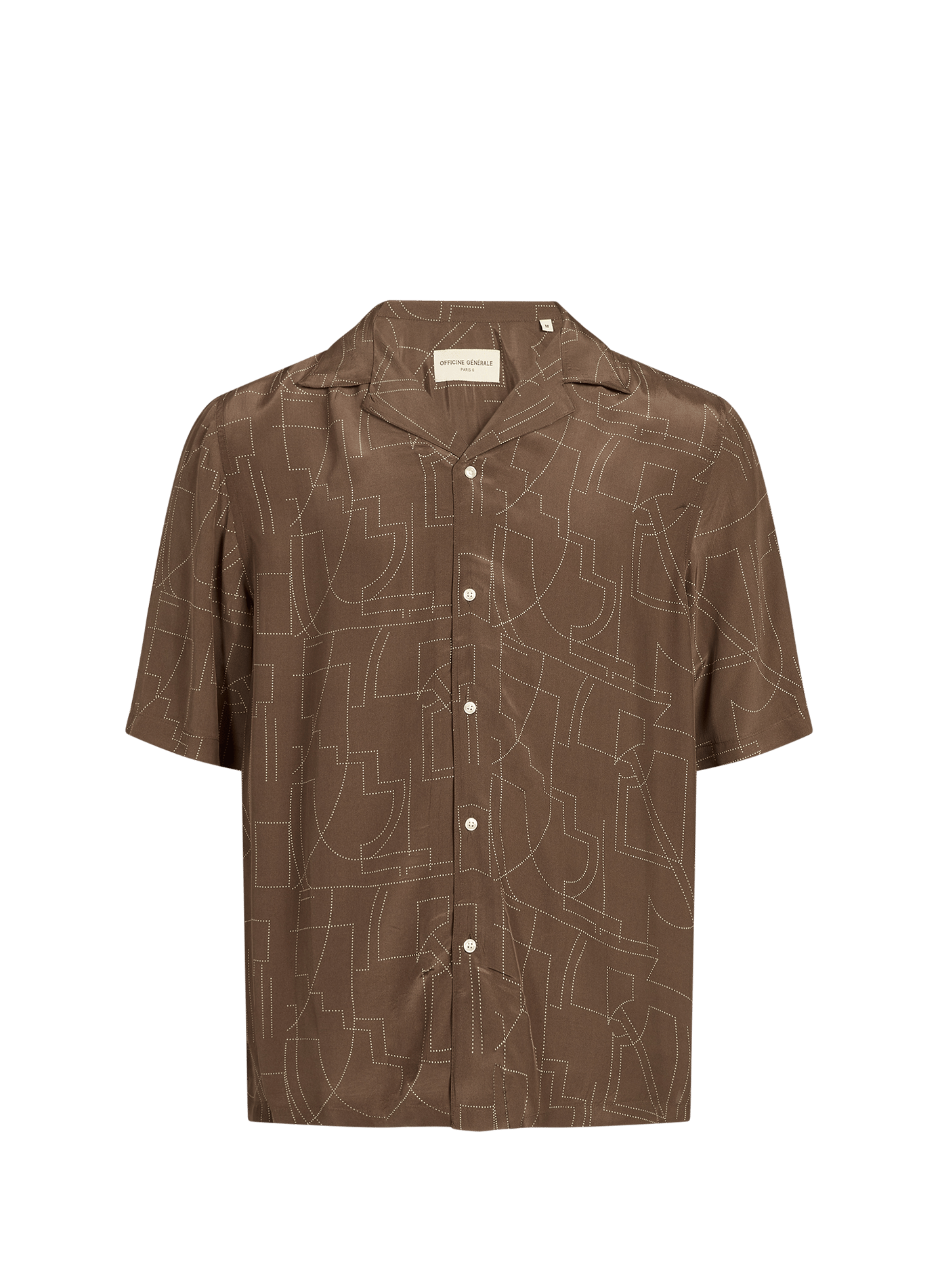 Chemise manches courtes à motifs OFFICINE GENERALE Marron