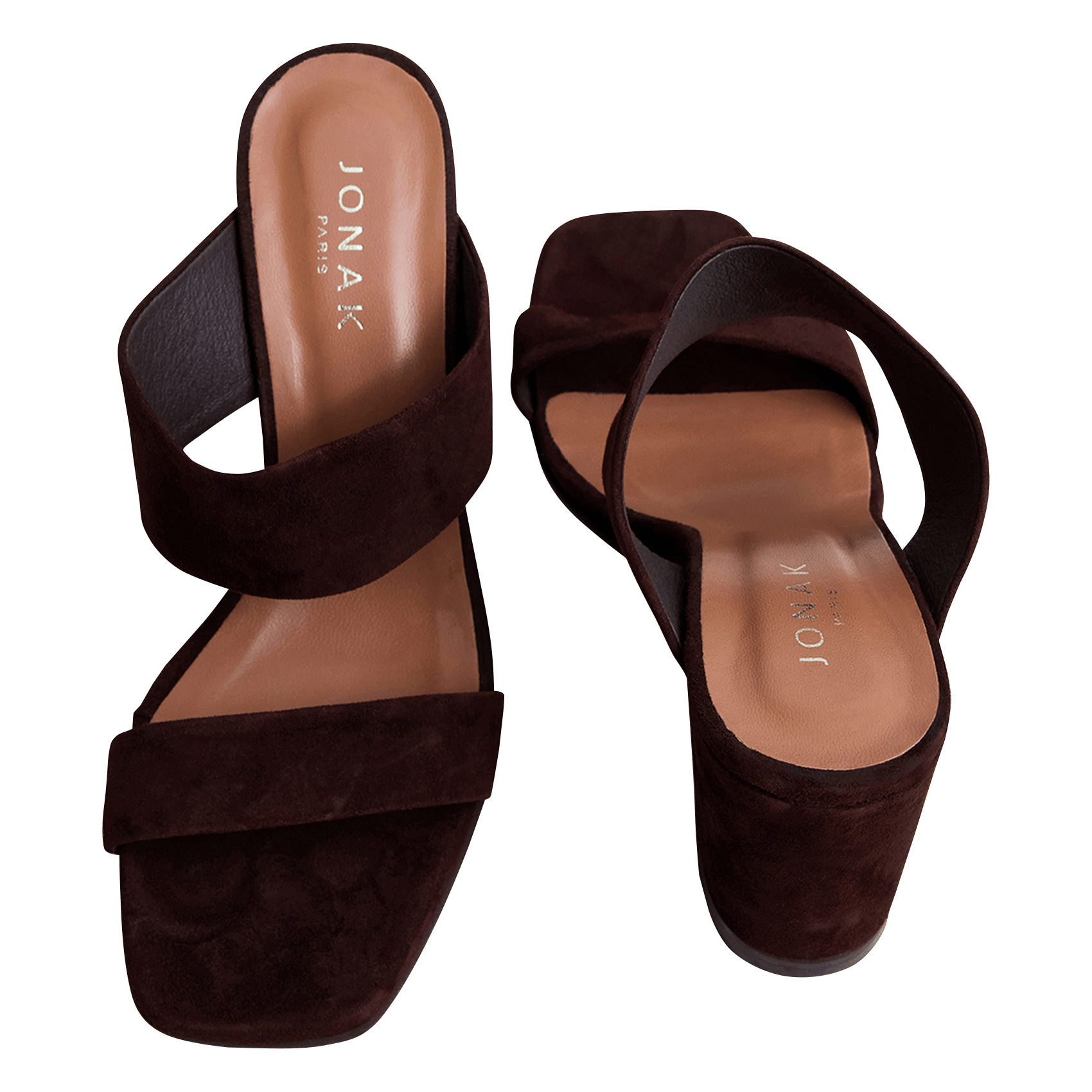 Mules hautes en cuir voyelle JONAK Marron