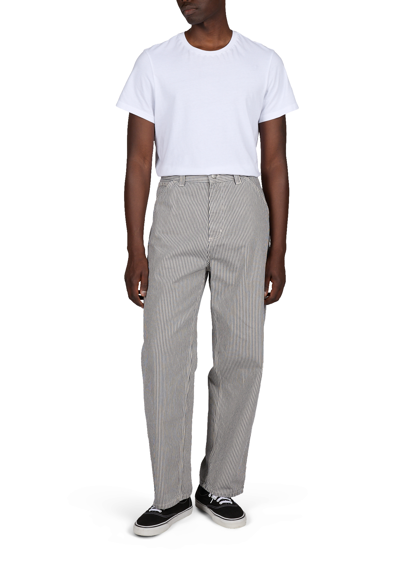 Pantalon ample à rayures en coton CARHARTT WIP Bleu