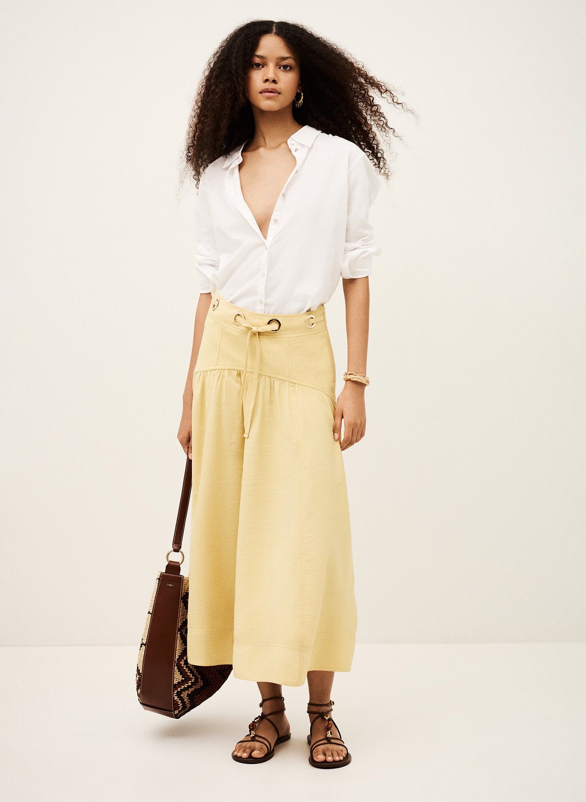 Jupe midi donia BA&SH Beige