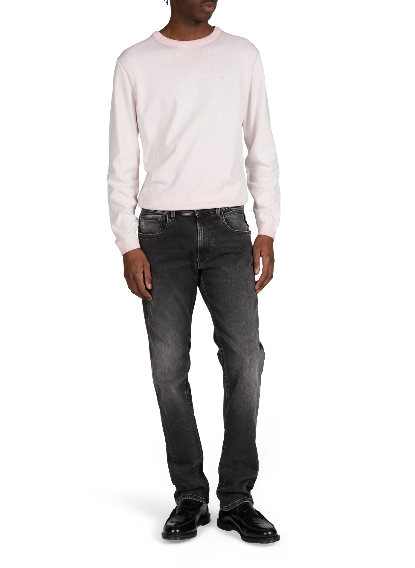 Jean droit en coton mélangé REPLAY Gris