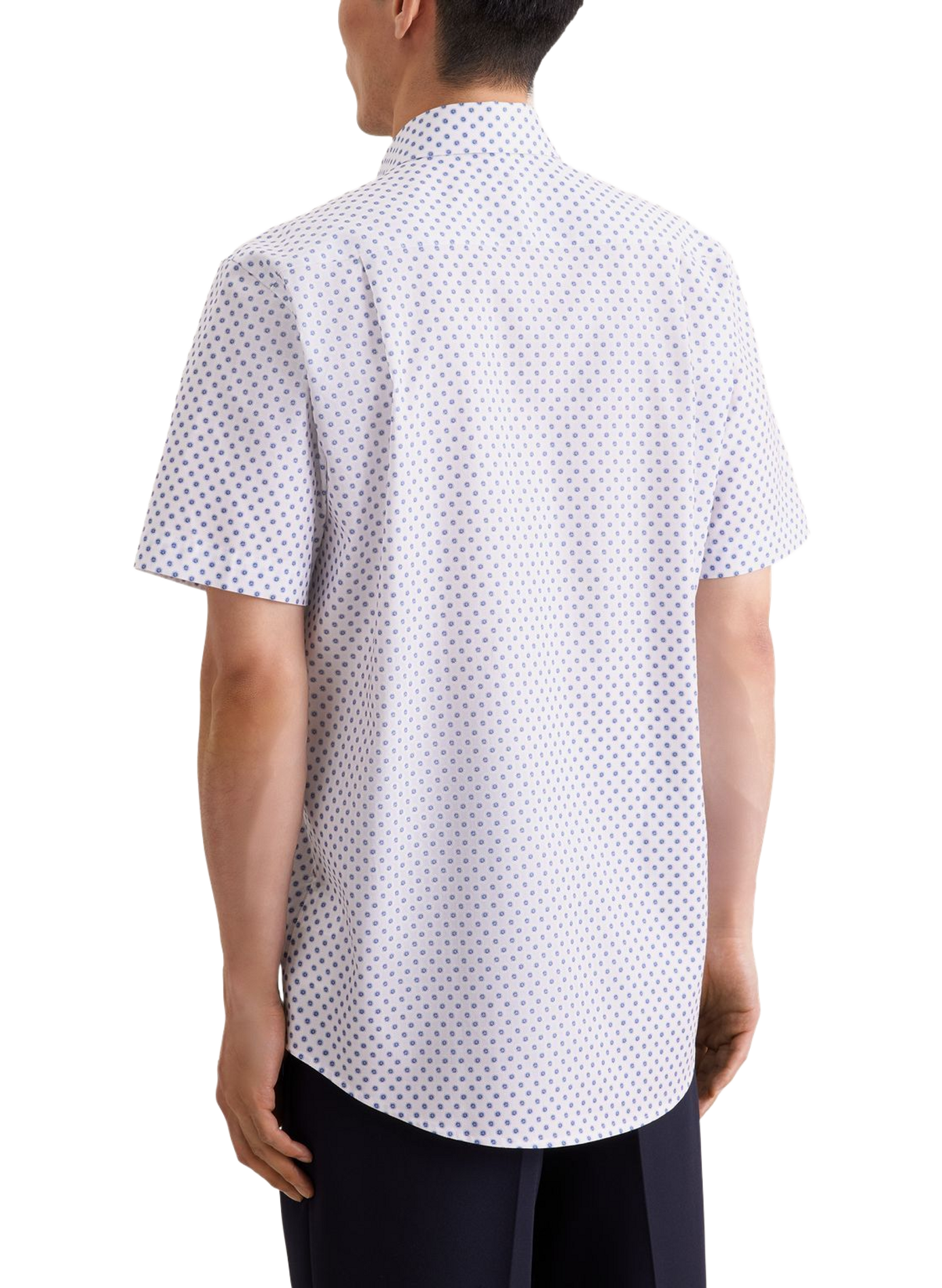 Chemise manches courtes imprimée en lin SEIDENSTICKER Bleu