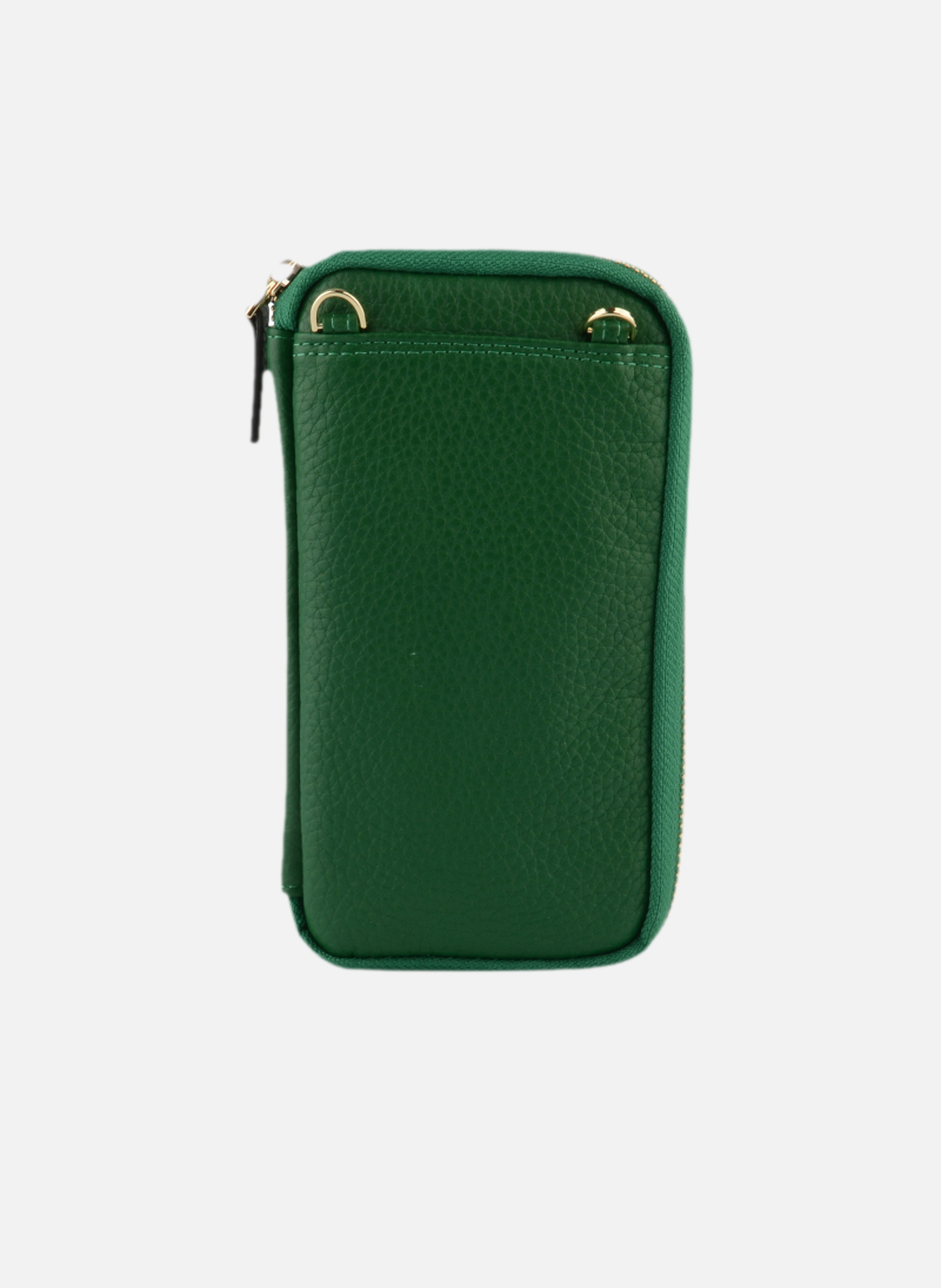 Club | etui téléphone portable en cuir de veau grainé | Vert POURCHET Femme