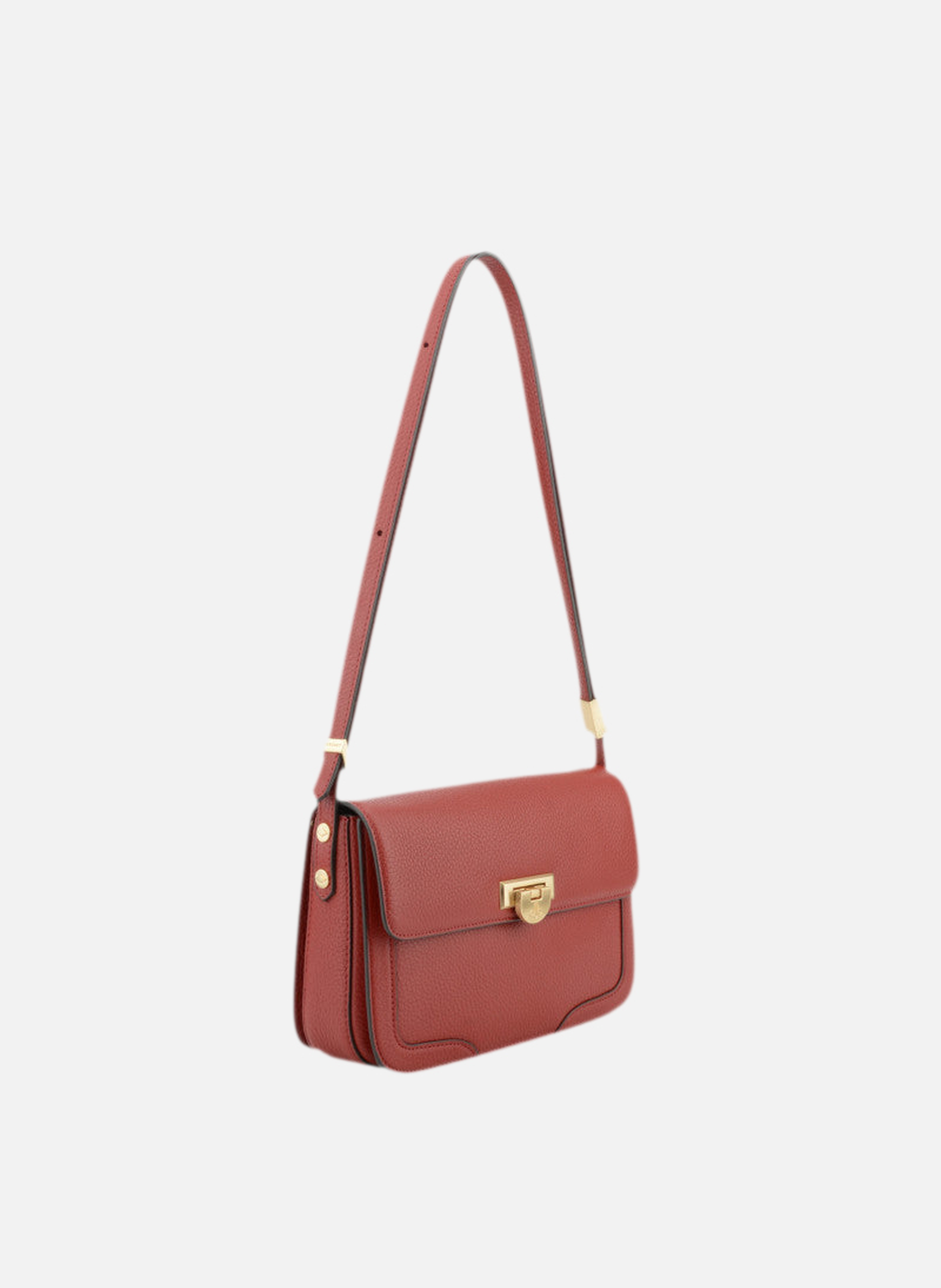 Auteuil | sac porté travers gm en cuir de vachette POURCHET Rouge