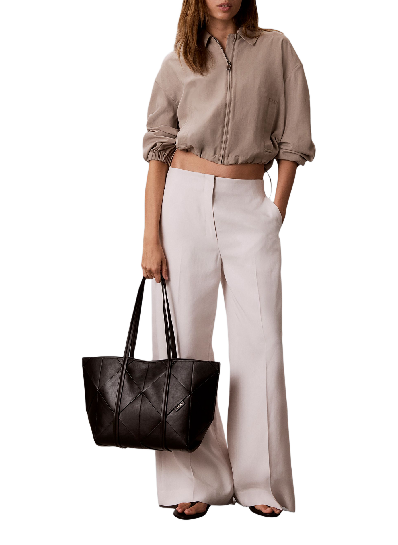 Sac à main cabas matelassé graphique  CALVIN KLEIN Noir