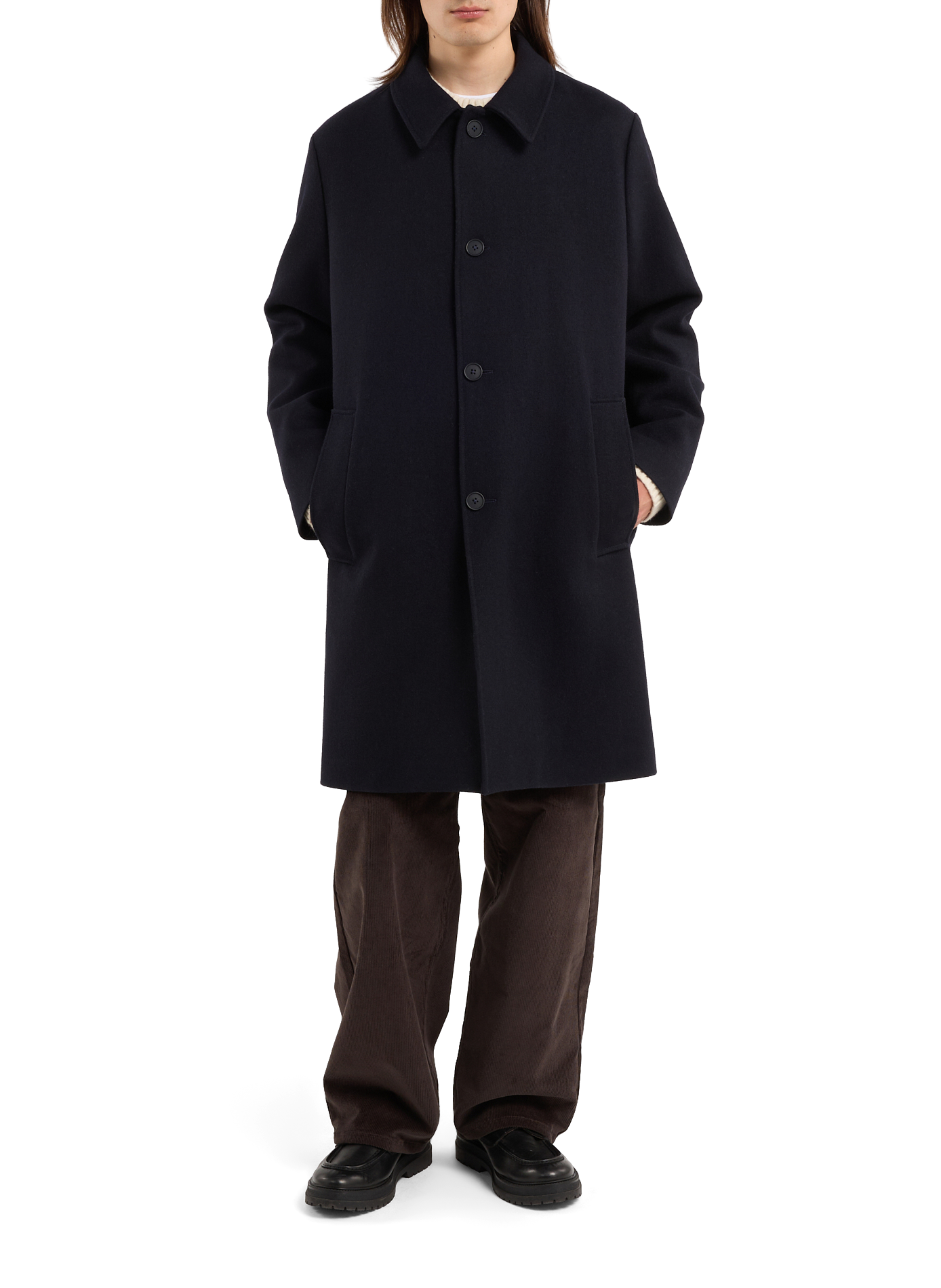 Long woolen buttoned coat SAISON 1865 Blue