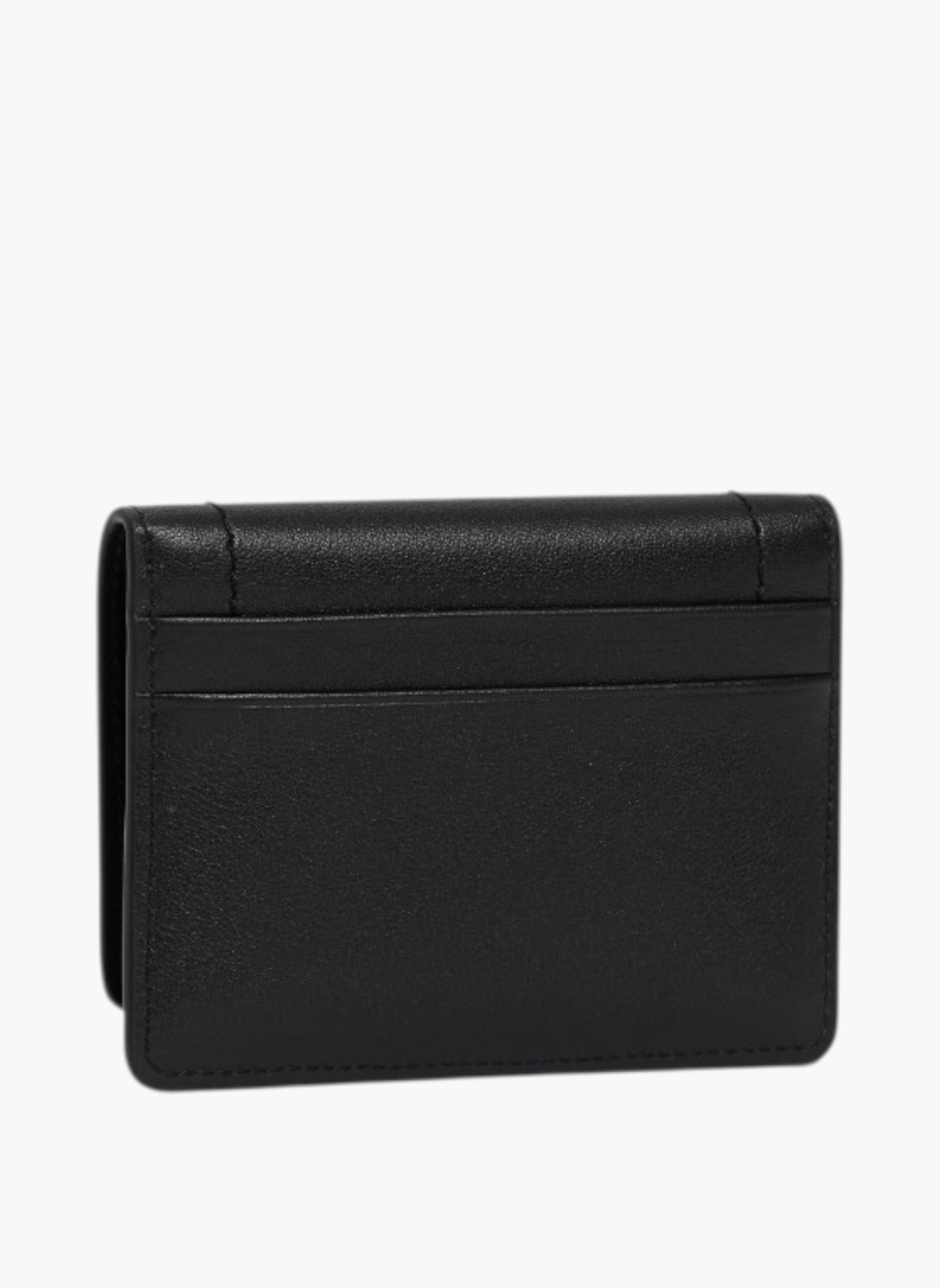 Petit porte cartes à rabat louison en cuir lisse LE TANNEUR Noir