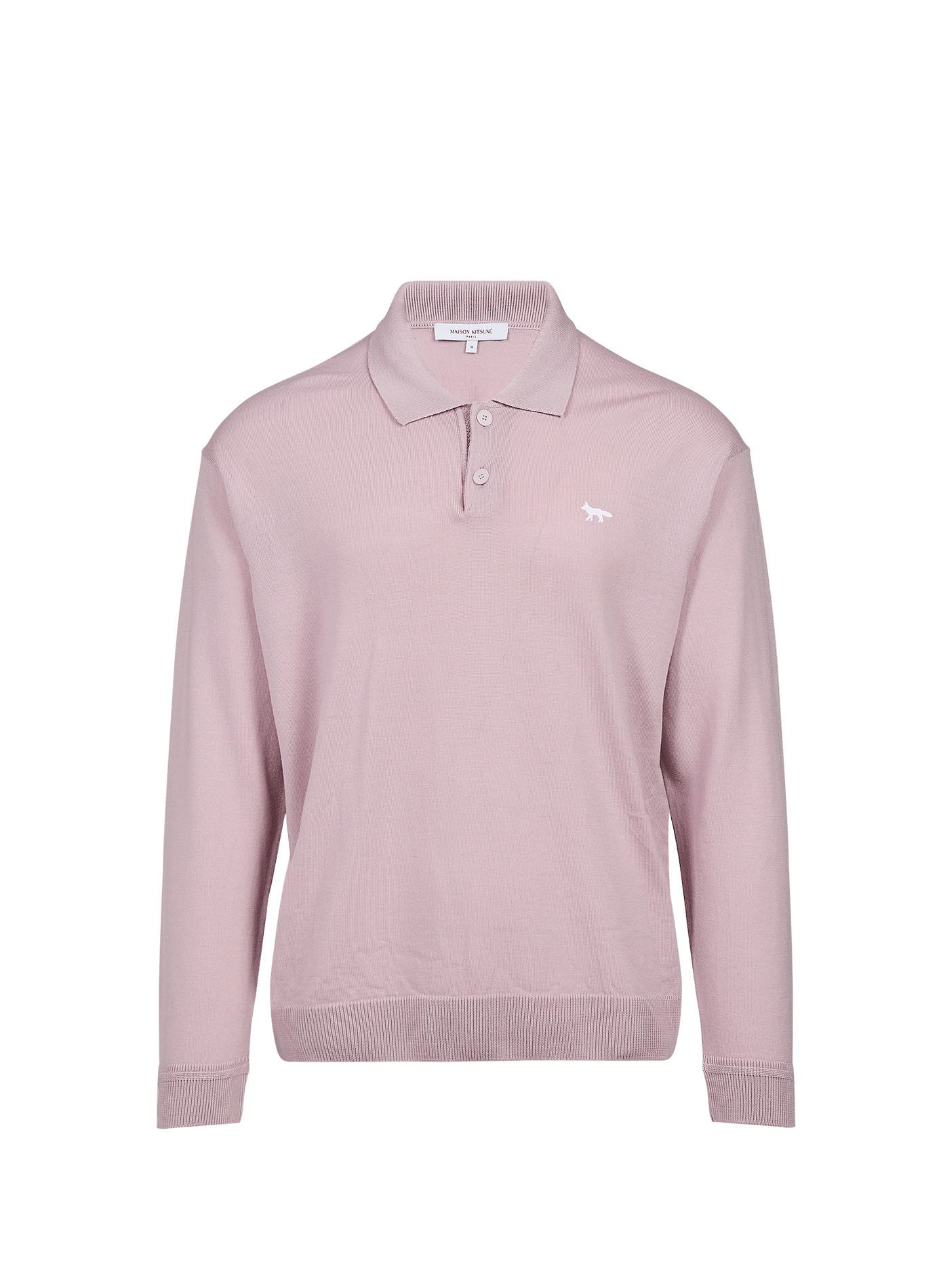 Polo à col zippé en laine MAISON KITSUNÉ Rose